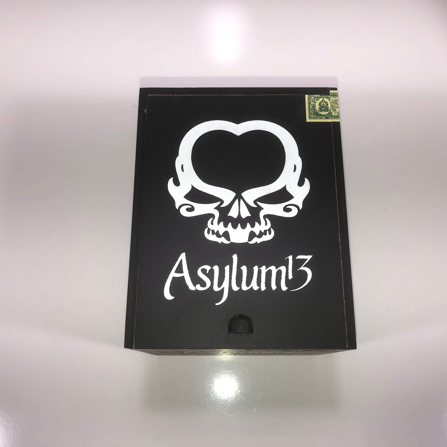 Asylum 13 6x60 Empty Wooden Cigar Box 5.25x6.75x5.25