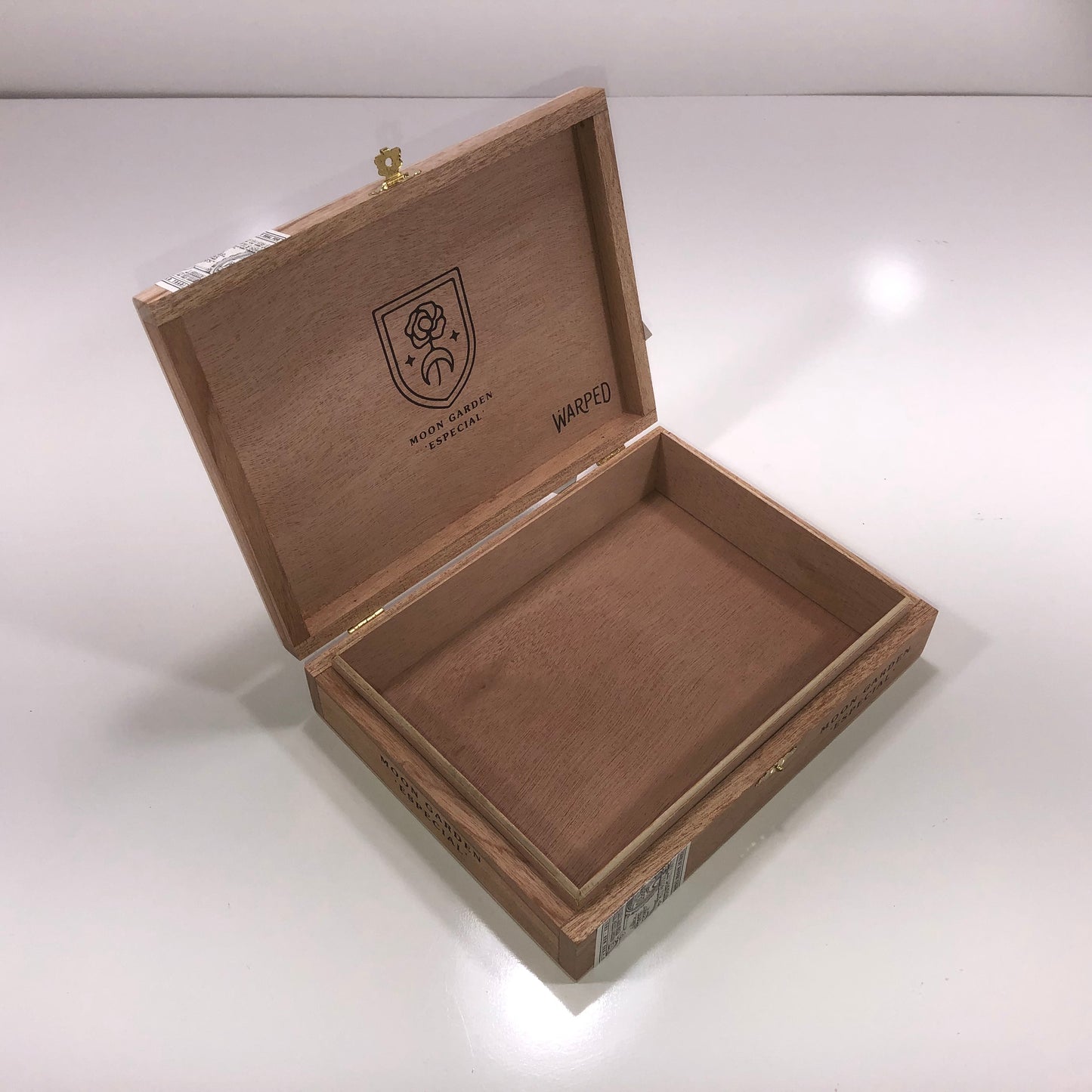 Warped Cigars Moon Garden Empty Wooden Cigar Box 9x6.75x2