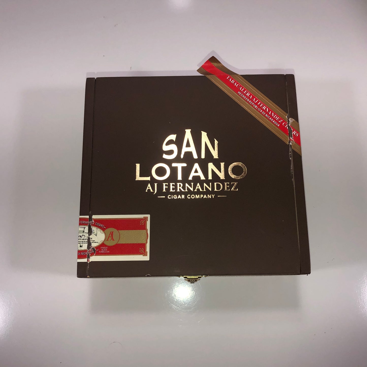 Aj Fernandez San Lotano Connecticut Toro Empty Wooden Cigar Box 7.25x6.75x3.25