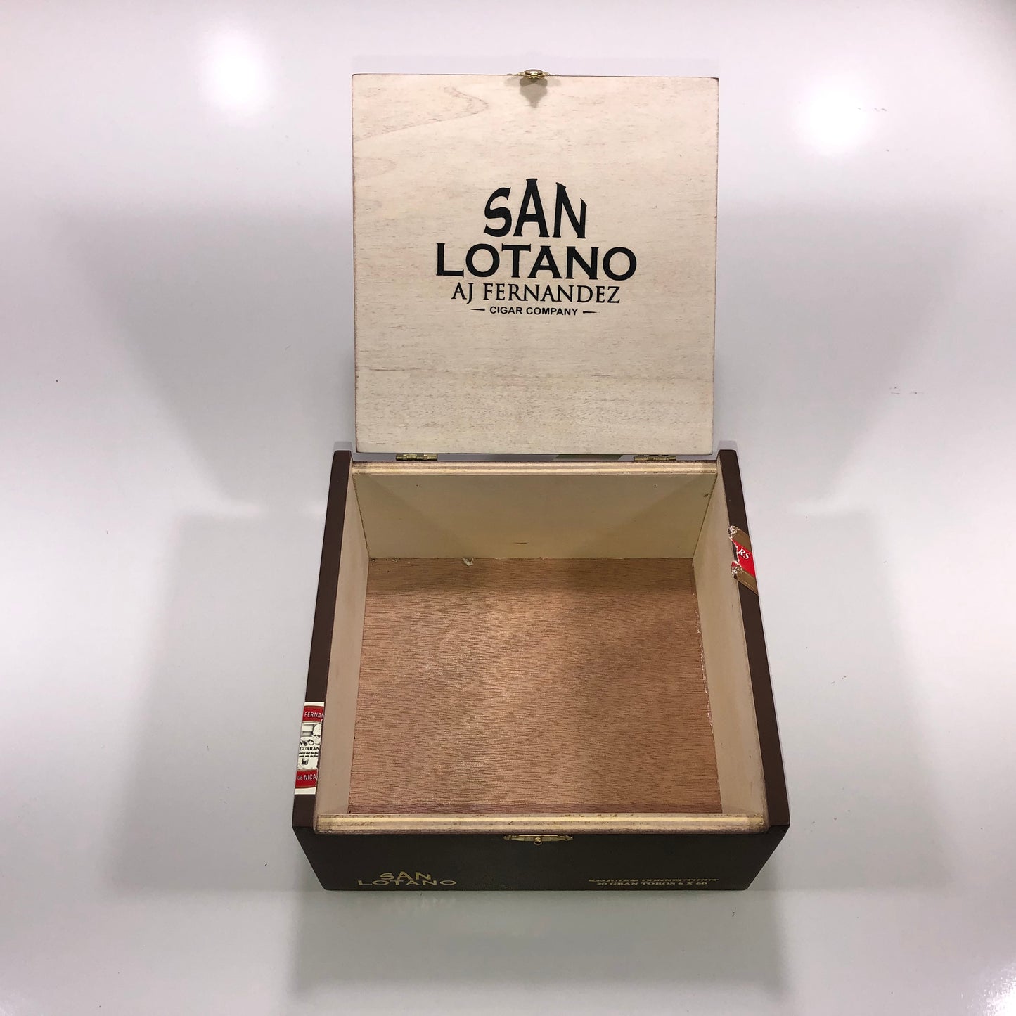 Aj Fernandez San Lotano Connecticut Toro Empty Wooden Cigar Box 7.25x6.75x3.25