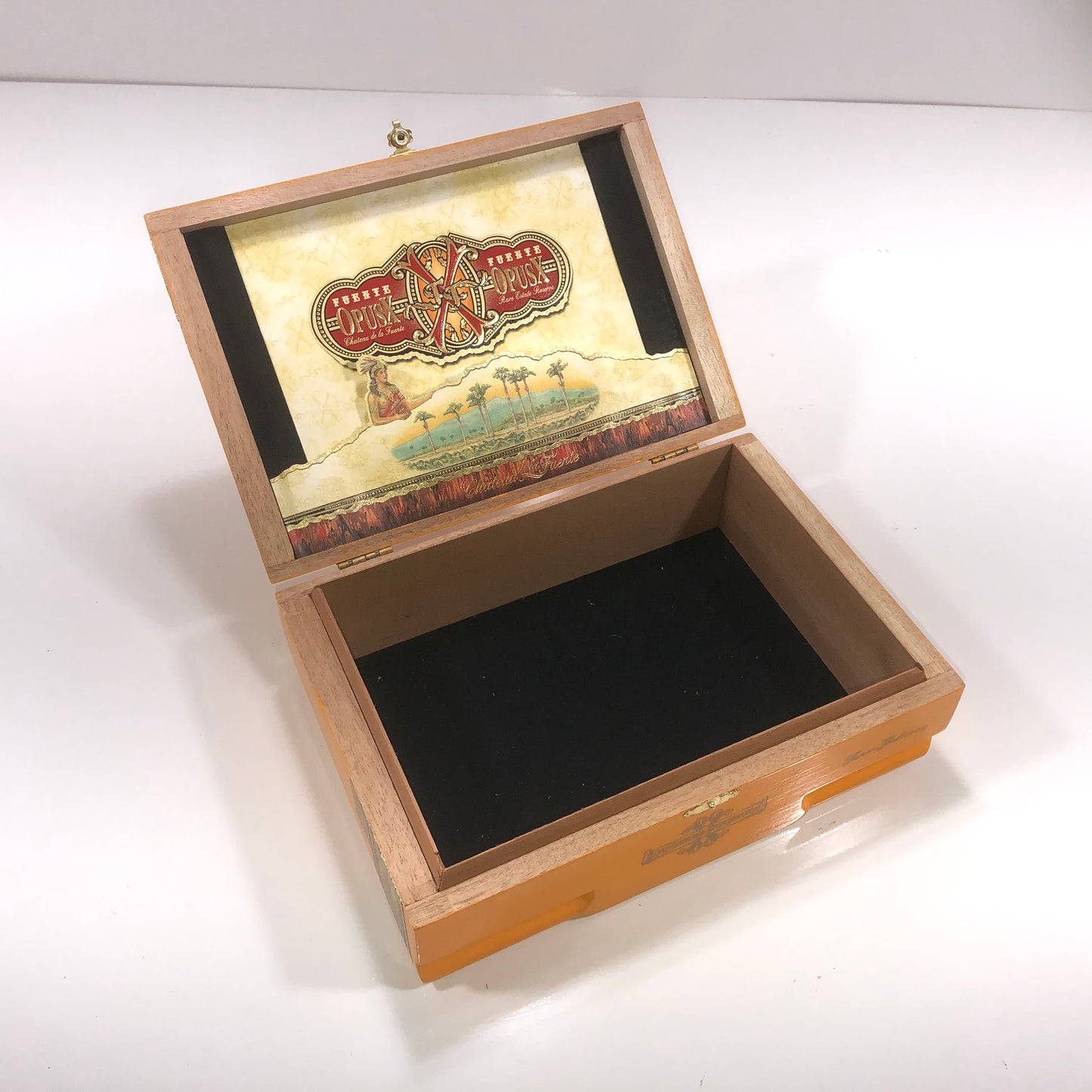 Arturo Fuente Opus X Super Belicoso Empty Wooden Cigar Box 9.75x6.75x3