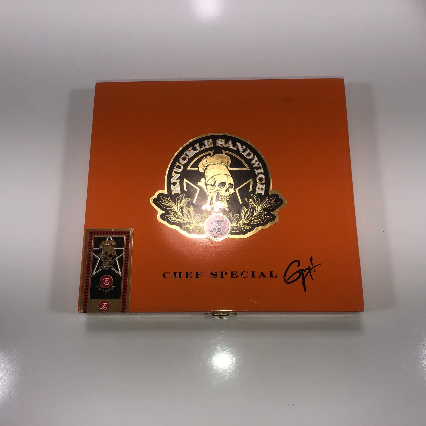 Guy Fieri Knuckle Sandwich Chef Special Empty Wooden Cigar Box 8.25x7.5x1.5