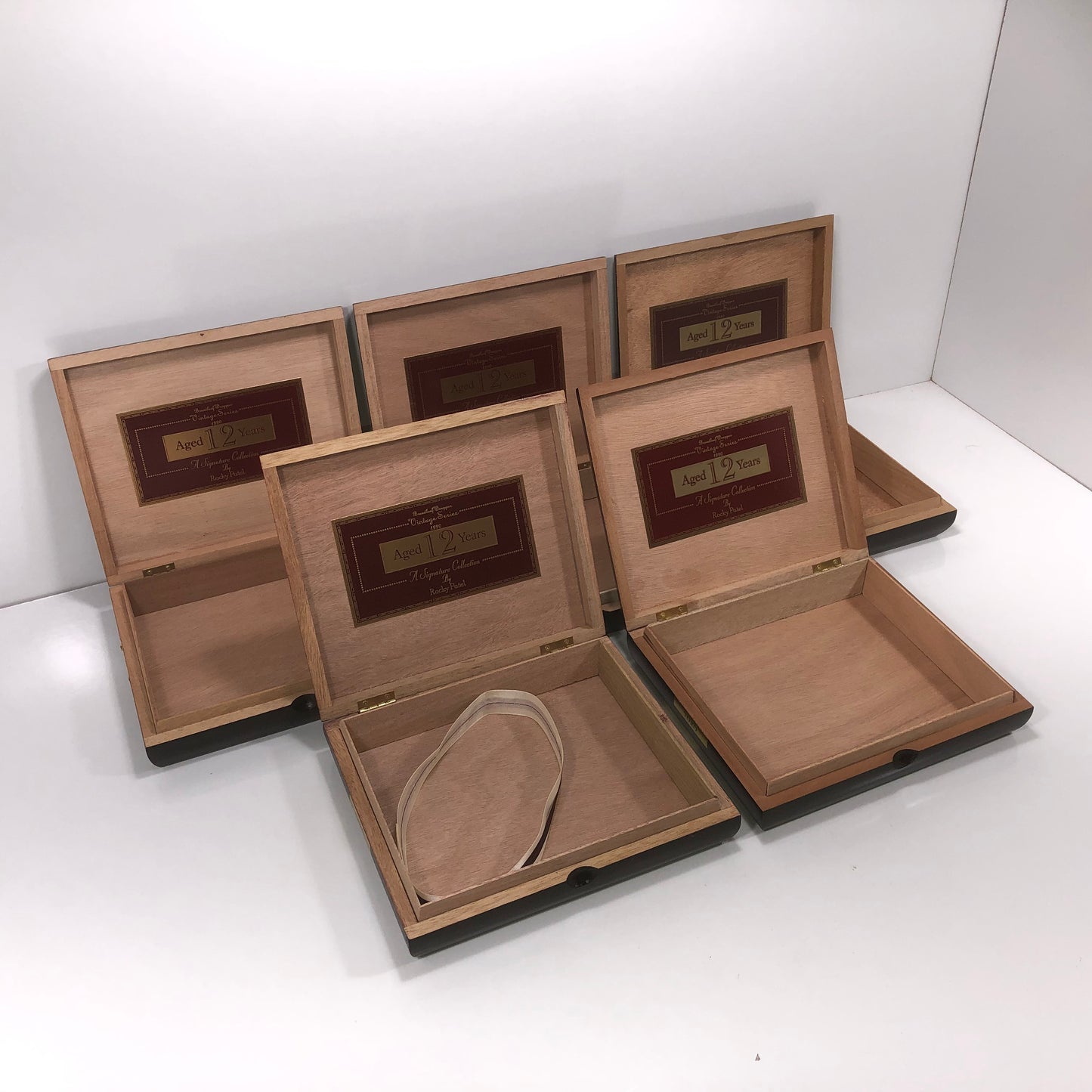 Lot of 5 Rocky Patel Toro Empty Wooden Cigar Boxes 9.25x7.5x2 #28