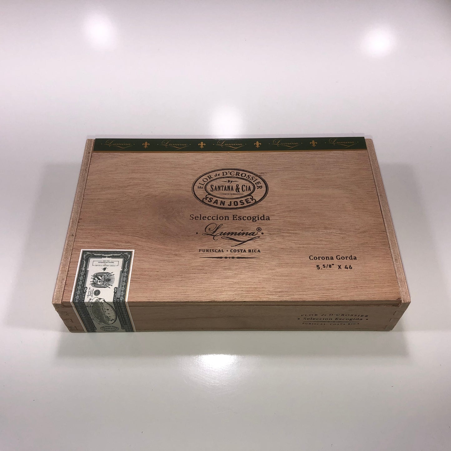 Flor De D'Crossier Corona Gorda Empty Wooden Cigar Box 10x6.25x2