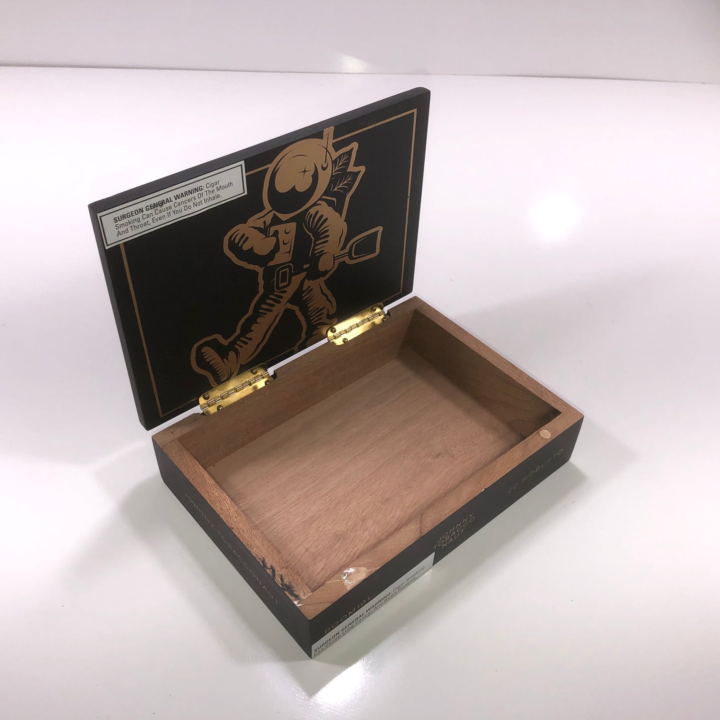 Room 101 Johnny Tobacconaut Robusto Empty Wooden Cigar Box 8.5x6.25x2