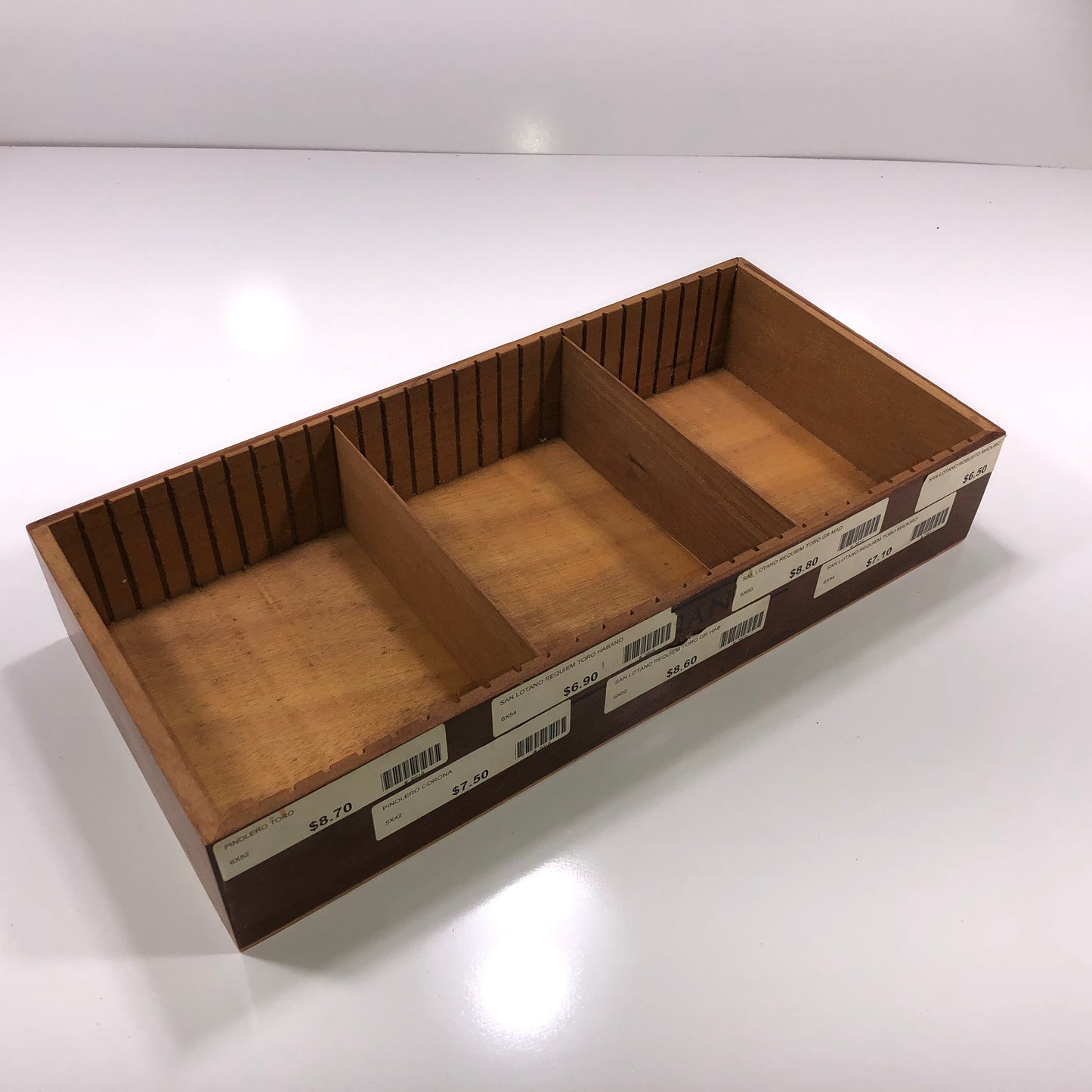 Empty Wooden Cigar Shelf Display 18x8.5x3.25