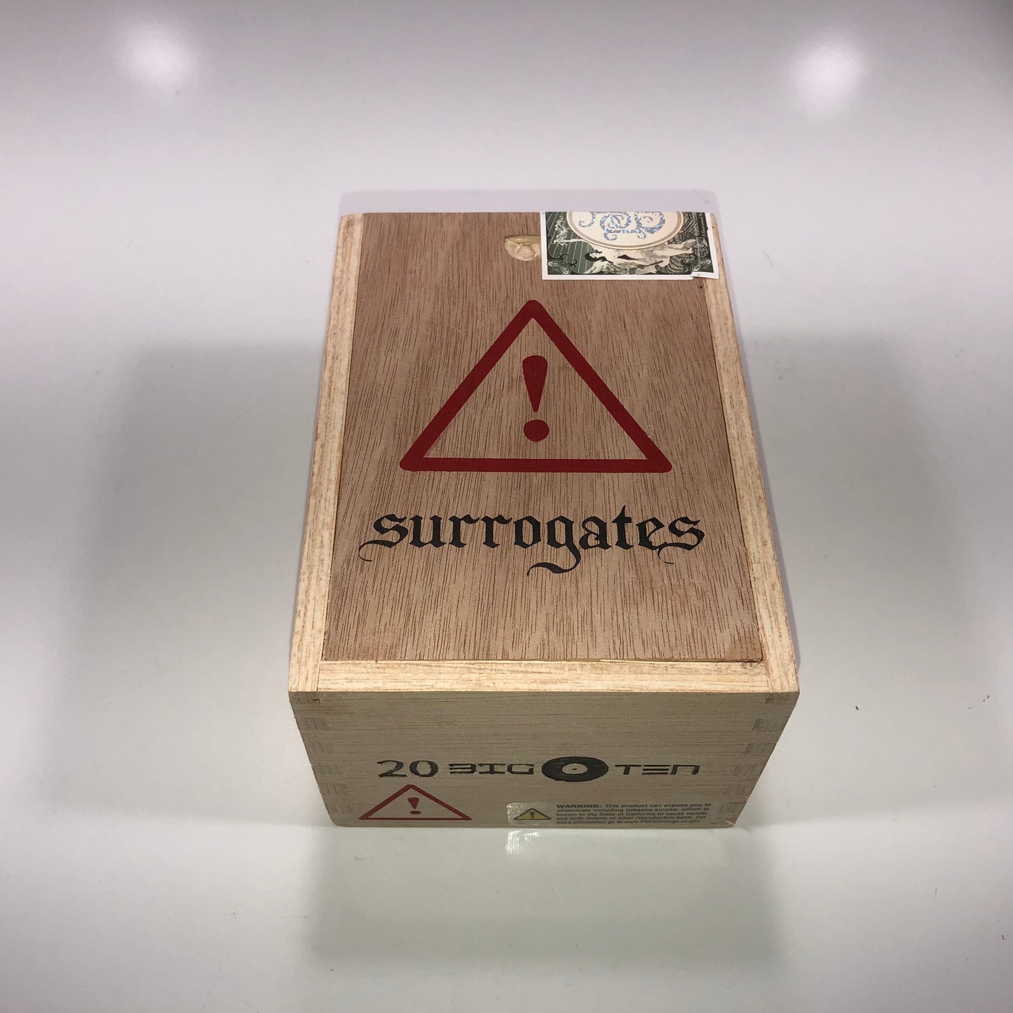 Surrogates Big Ten Empty Wooden Cigar Box 4.5x6.25x3.5