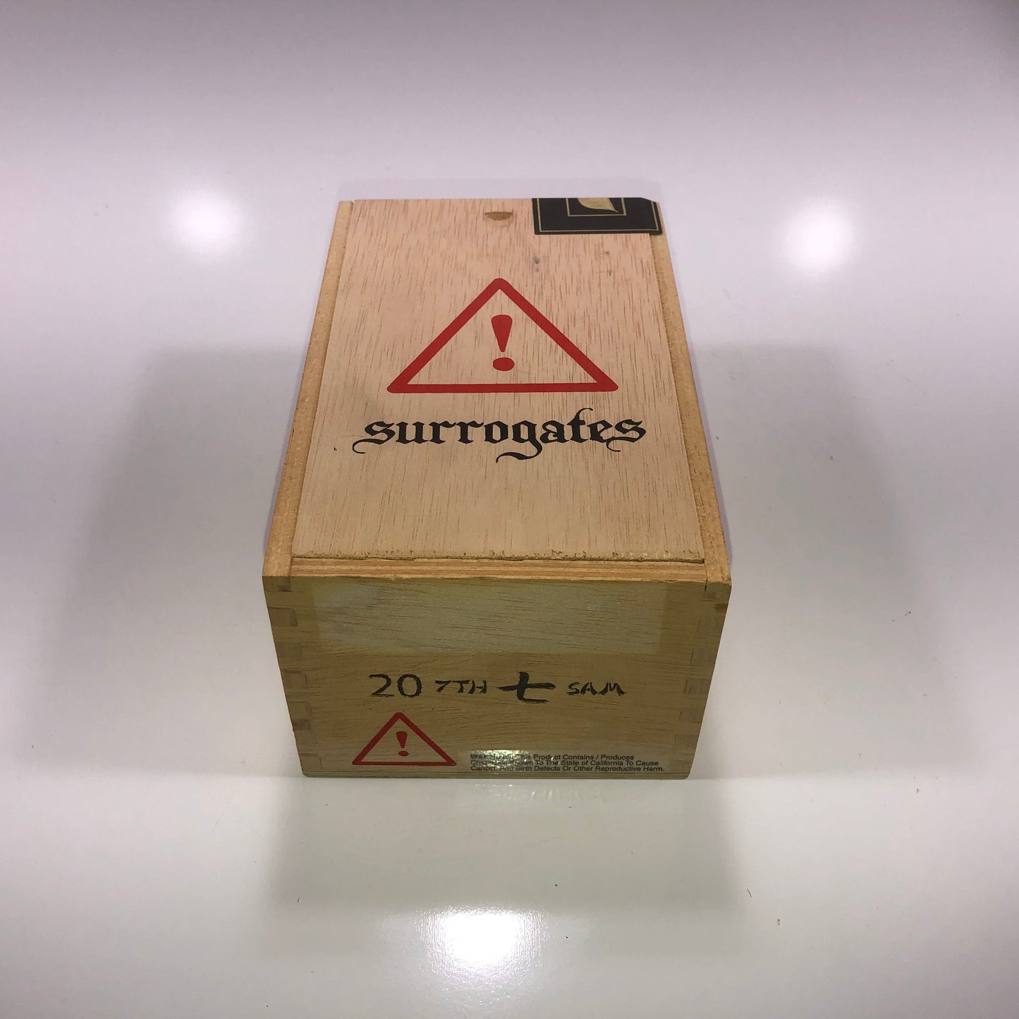 Surrogates SAM Empty Wooden Cigar Box 4.5x7.25x3.5