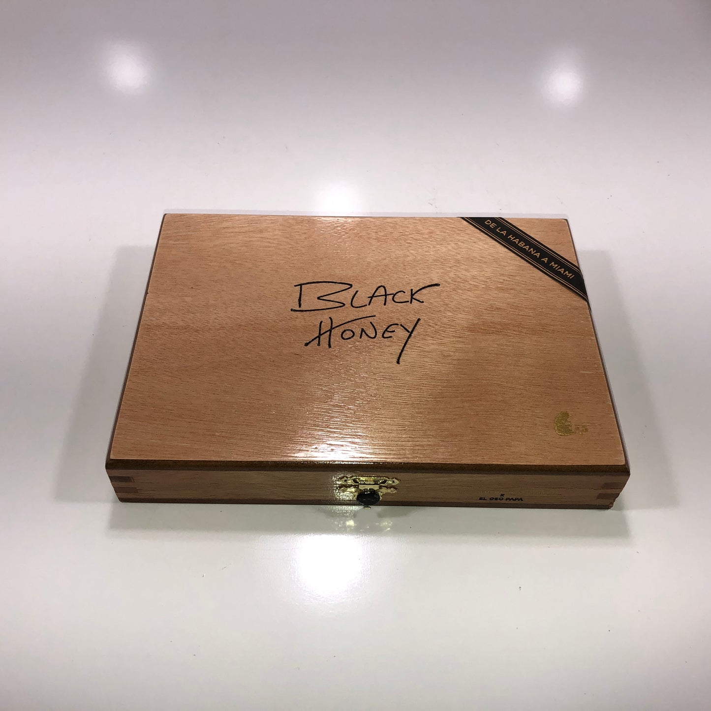 Warped Cigars Black Honey Empty Wooden Cigar Box 8.5x6x1.25