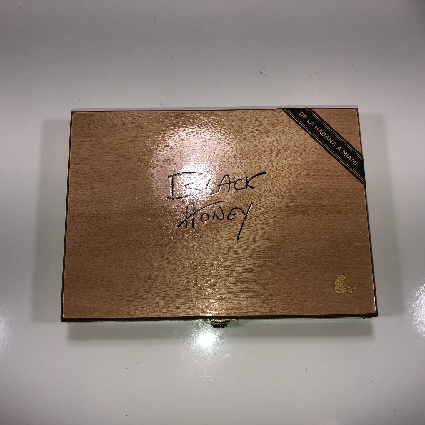 Warped Cigars Black Honey Empty Wooden Cigar Box 8.5x6x1.25