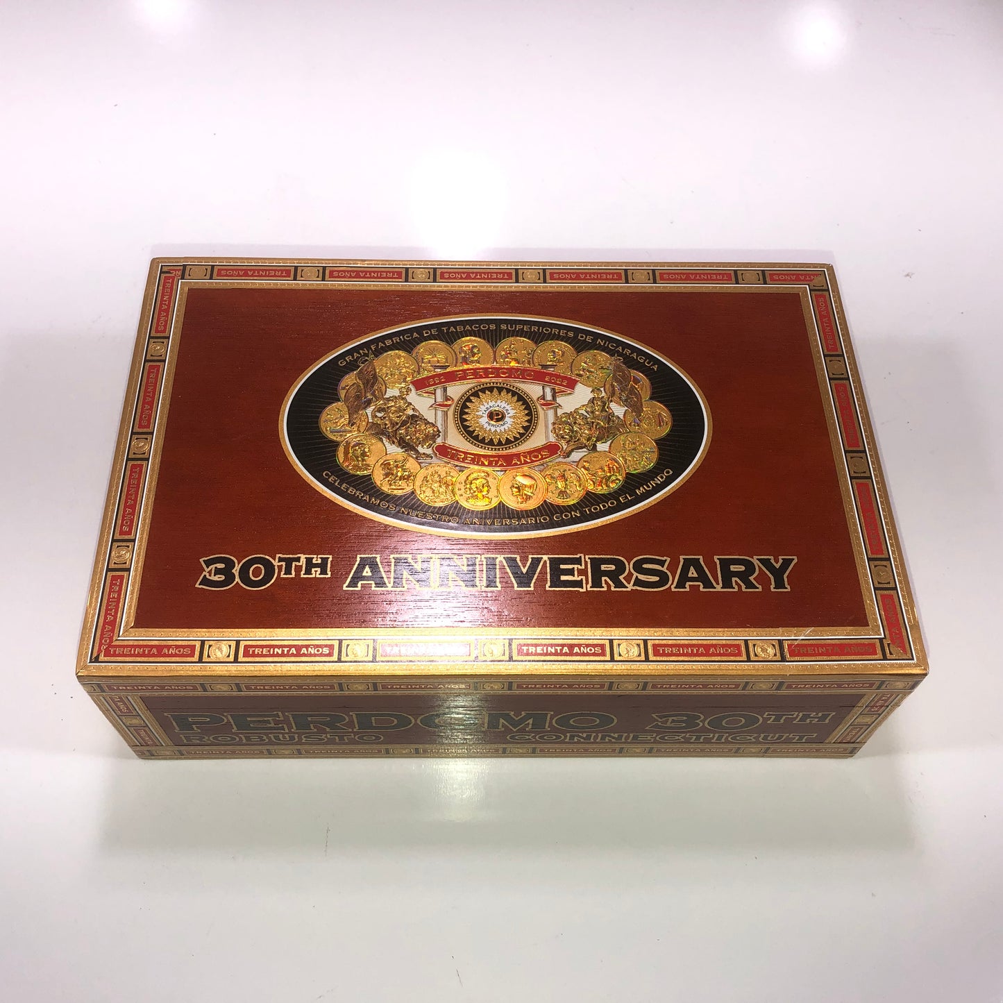 Perdomo 30th Connecticut Robusto Empty Wooden Cigar Box 9.5x6.25x2.75