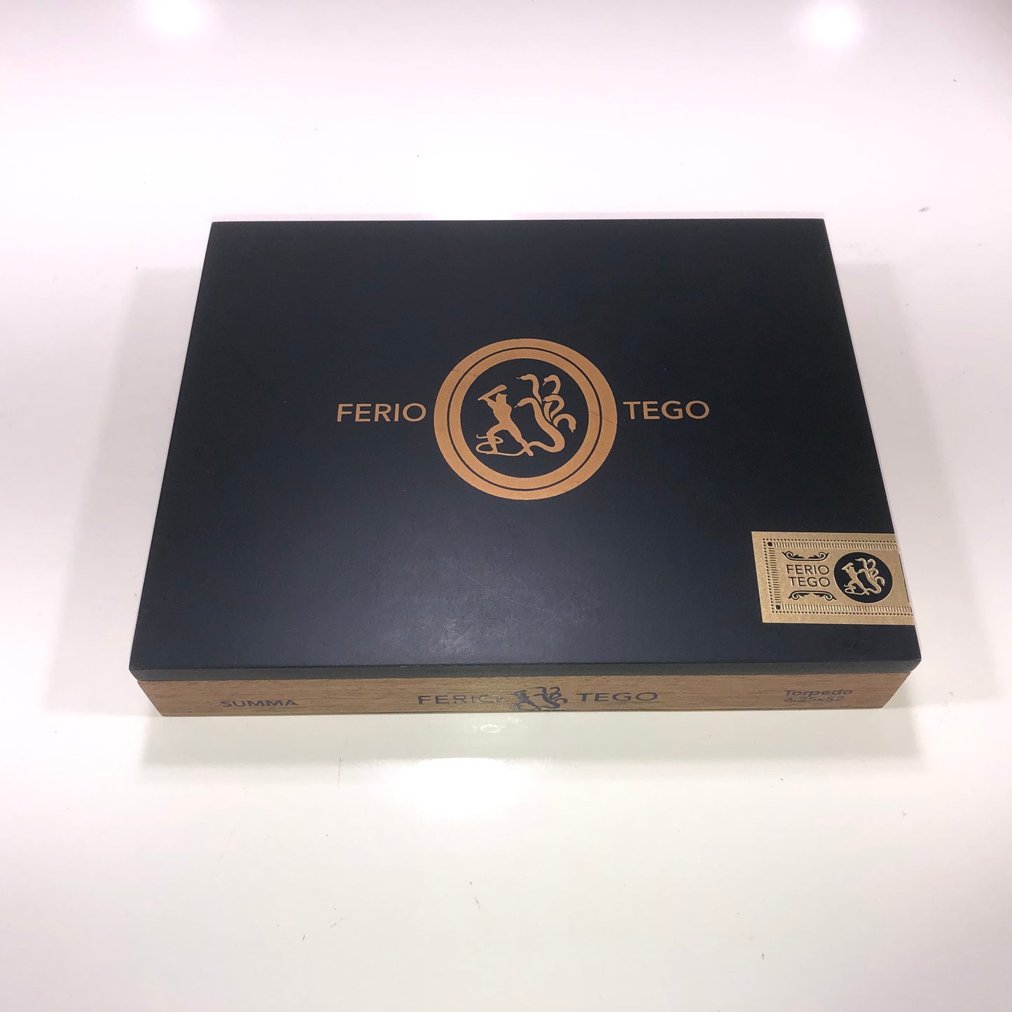 Ferio Tego Summa Torpedo Empty Wooden Cigar Box 9.25x7.25x1.5