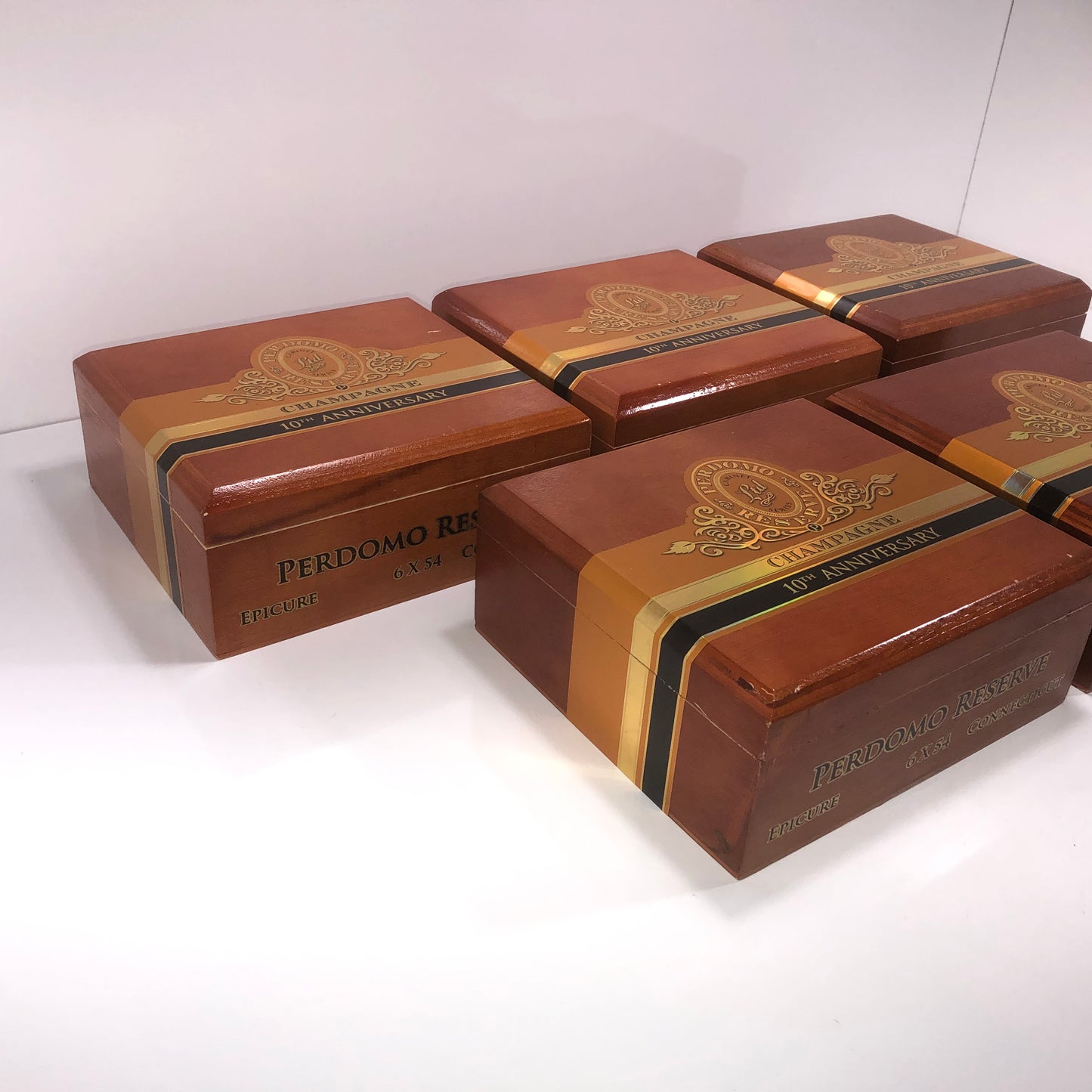 Lot of 5 Perdomo Champagne Epicure Empty Wooden Cigar Boxes 8x7.5x3.25 #14