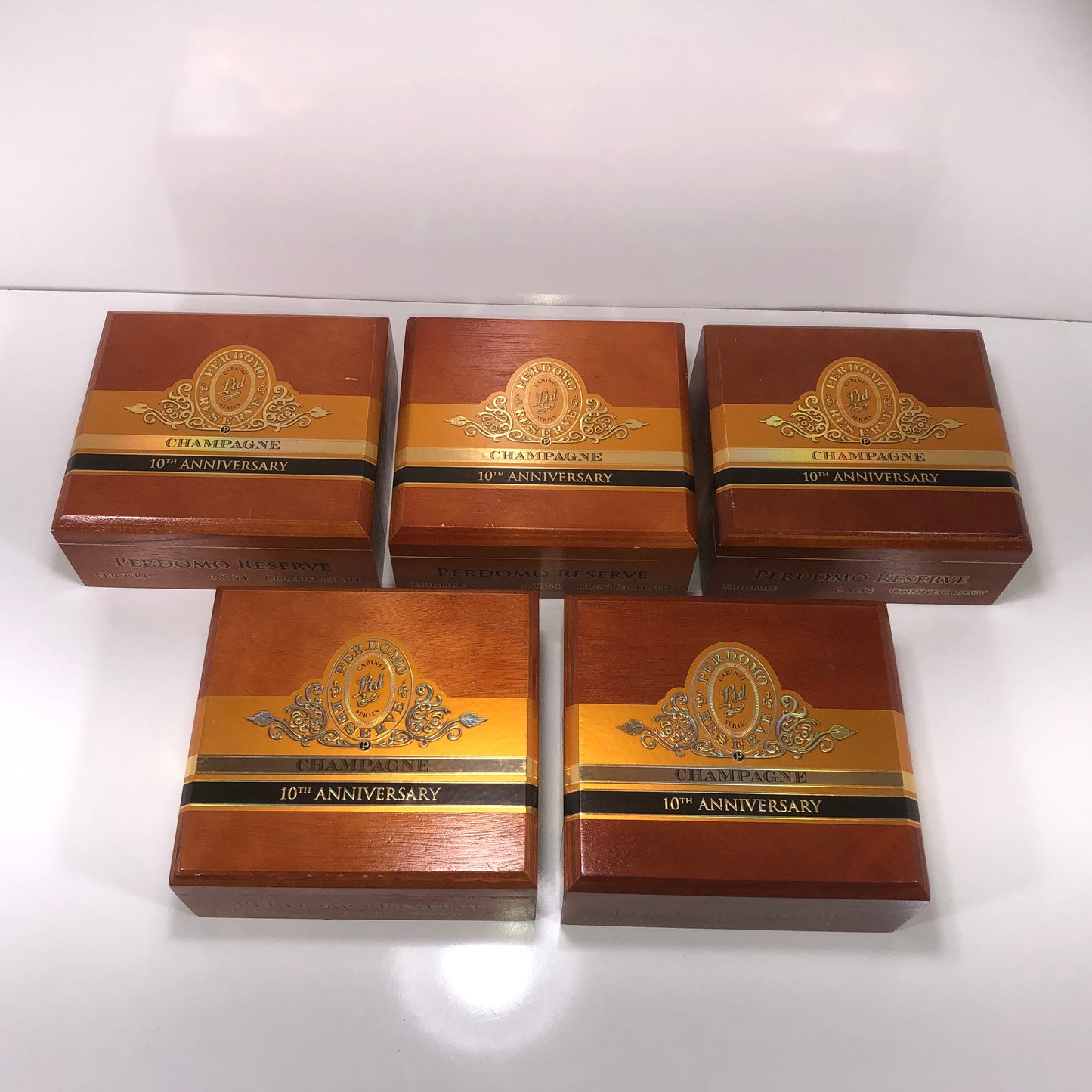 Lot of 5 Perdomo Champagne Epicure Empty Wooden Cigar Boxes 8x7.5x3.25 #14