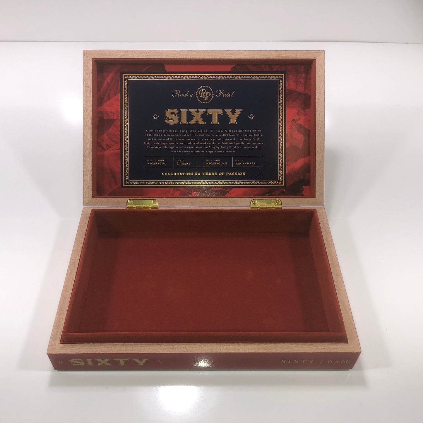 Rocky Patel Sixty Empty Wooden Cigar Box 11x7x2