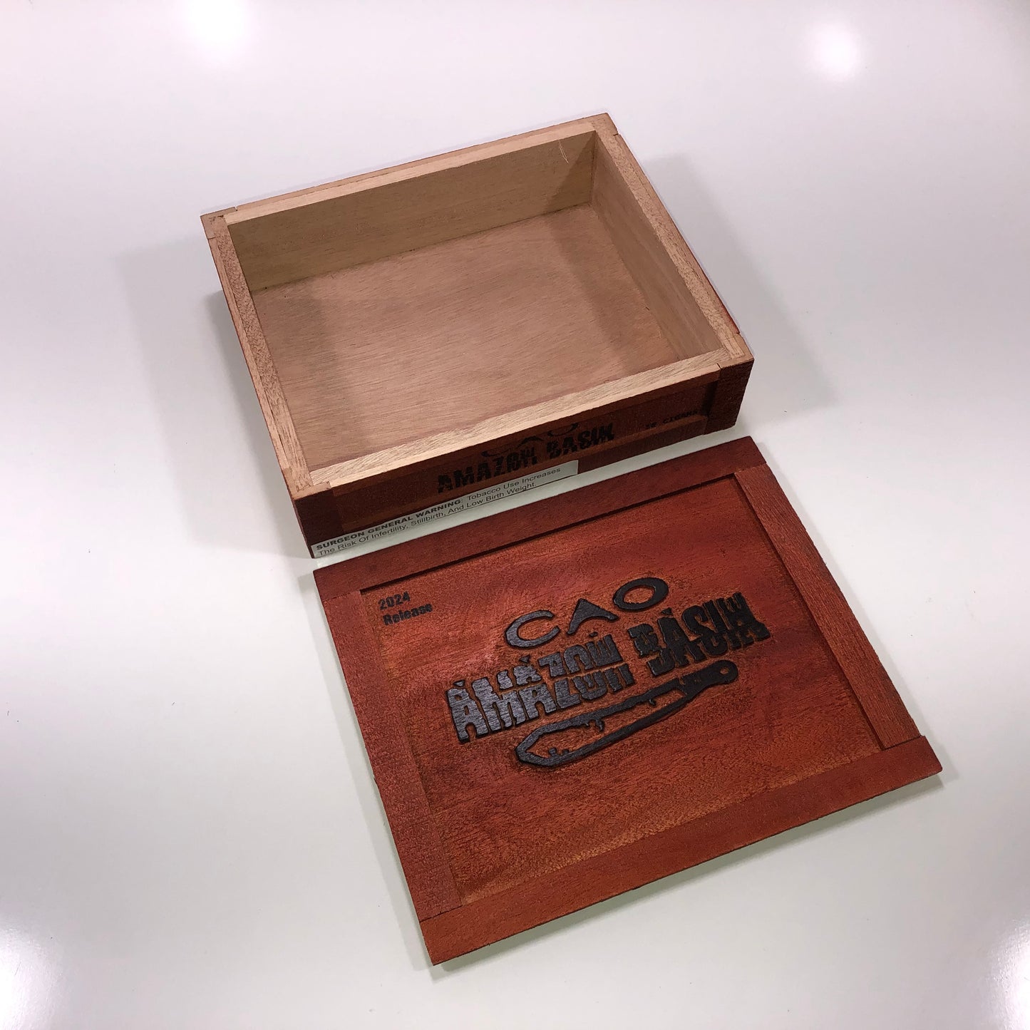 Cao Amazon Basin Empty Wooden Cigar Box 8.75x7x2.25