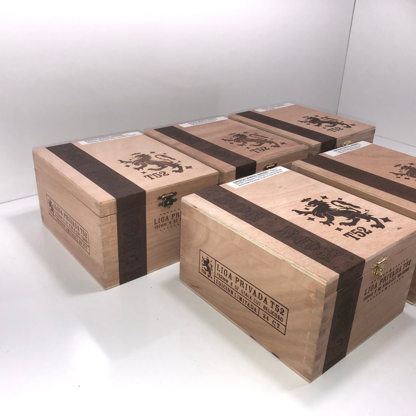 Lot of 5 Liga Privada T52 Toro Empty Wooden Cigar Boxes 6x7x4 #56