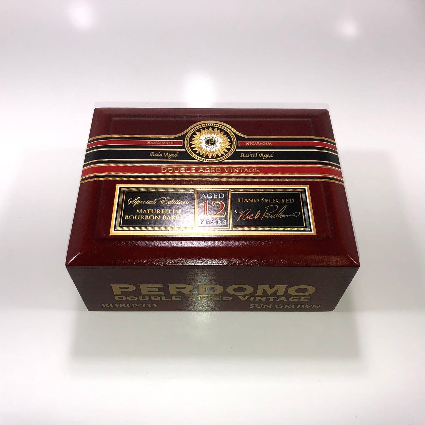 Perdomo Double Aged Vintage Sun Grown Robusto Empty Wooden Cigar Box 8x6x3.25