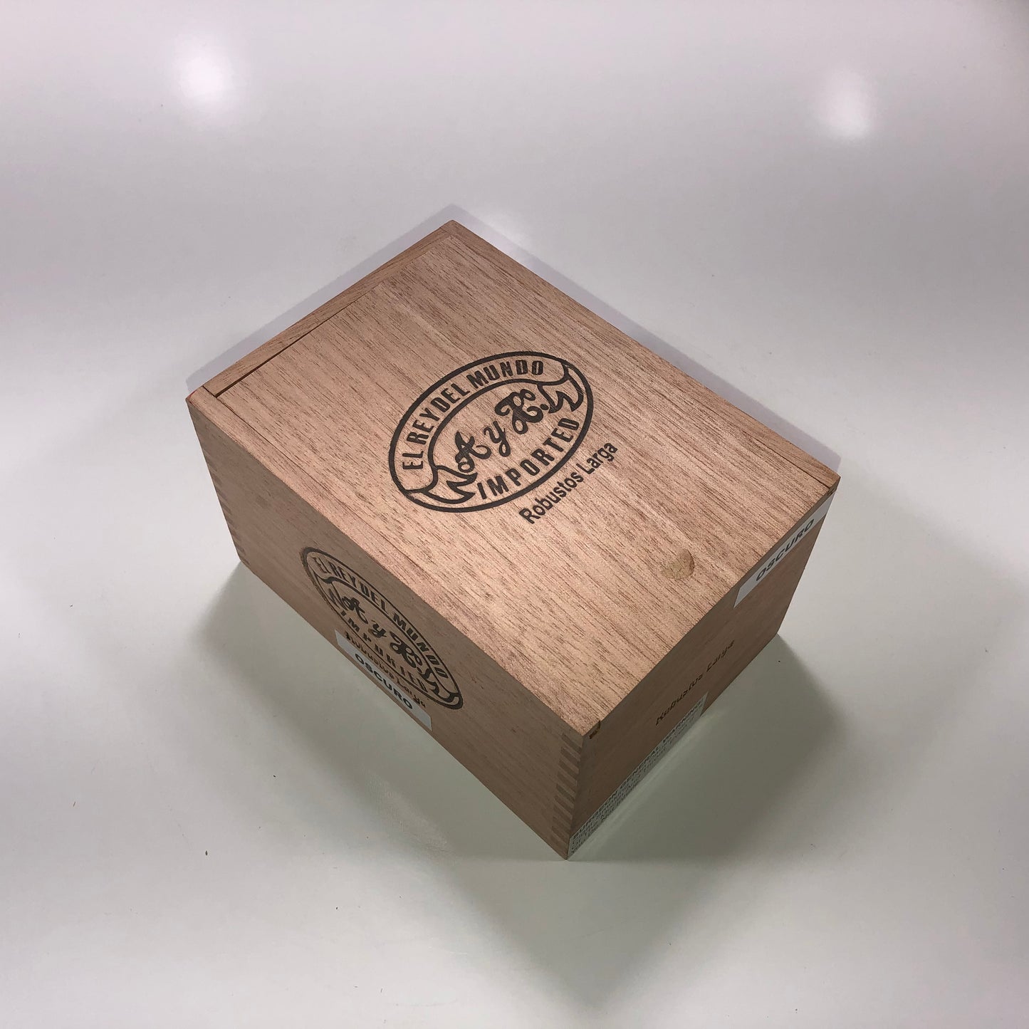 Del Mundo Robusto Empty Wooden Cigar Box 4.75x7x4