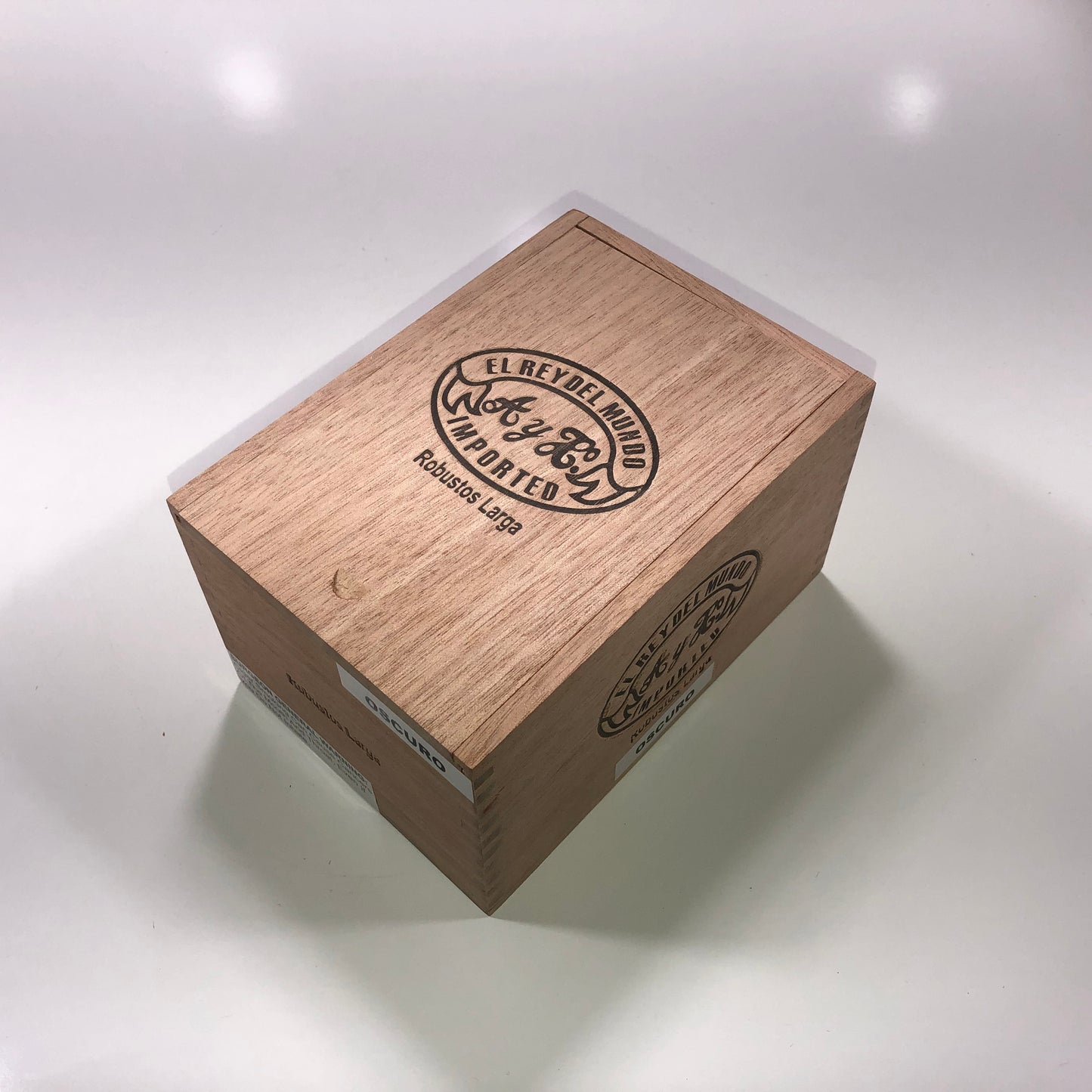 Del Mundo Robusto Empty Wooden Cigar Box 4.75x7x4