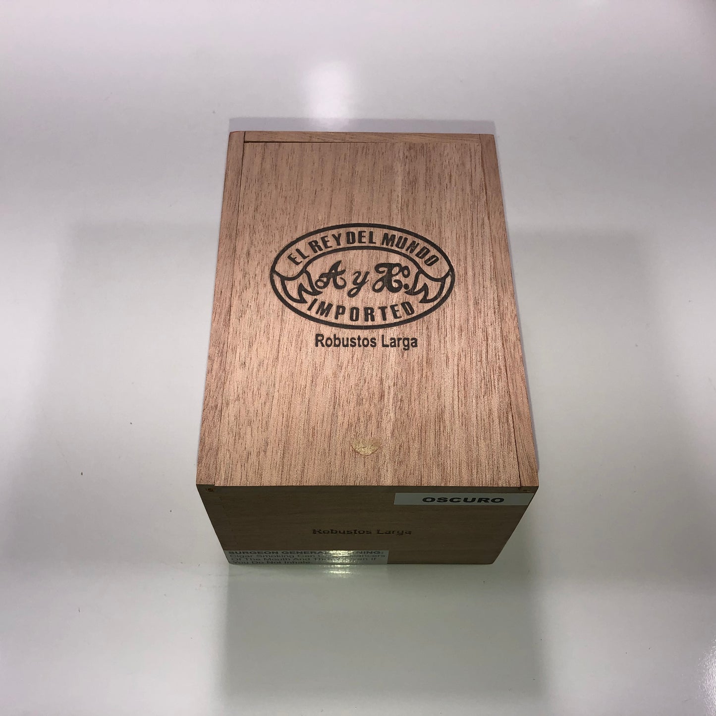 Del Mundo Robusto Empty Wooden Cigar Box 4.75x7x4