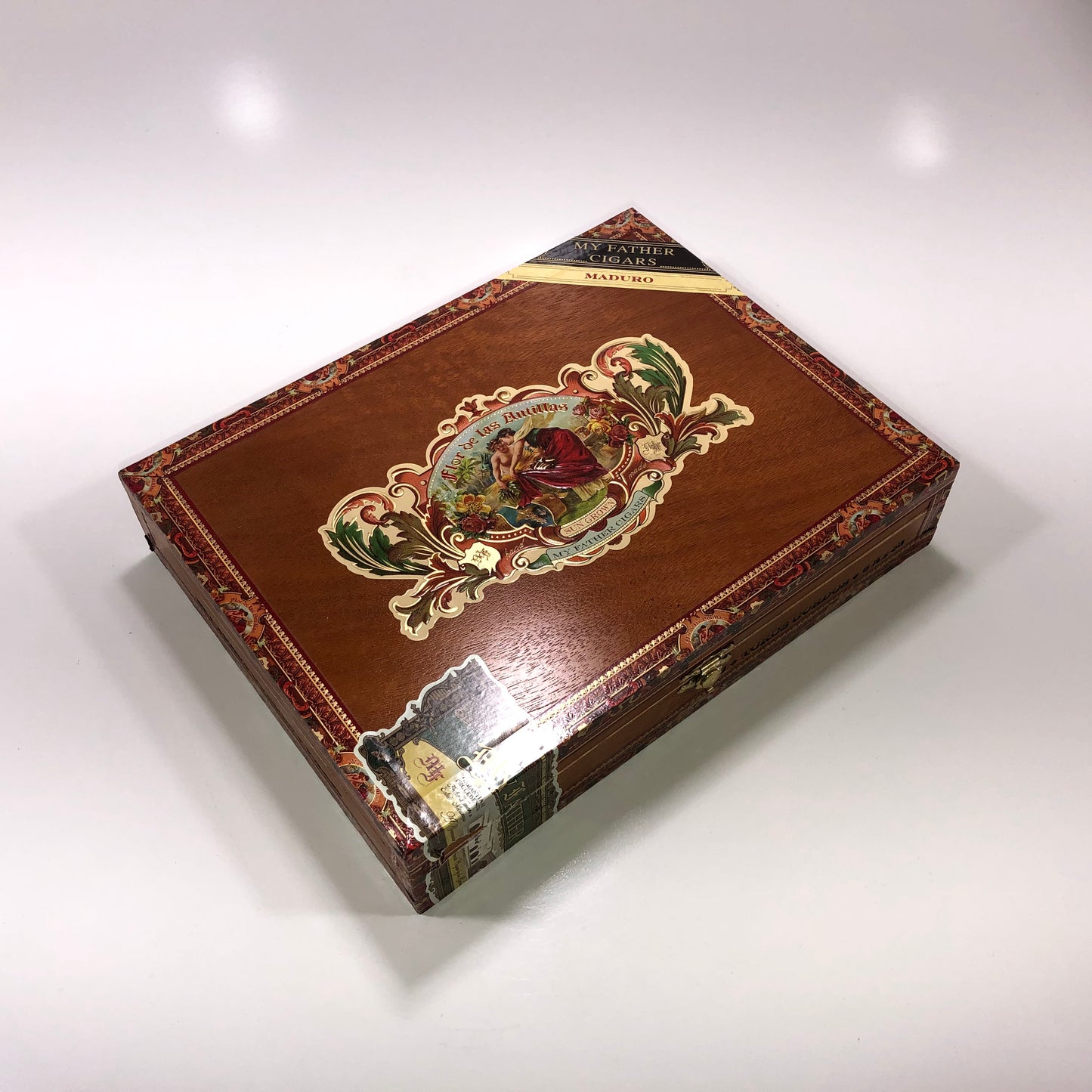 Flor De Las Antillas Maduro Toro Gordo Empty Wooden Cigar Box 9.75x7.5x2