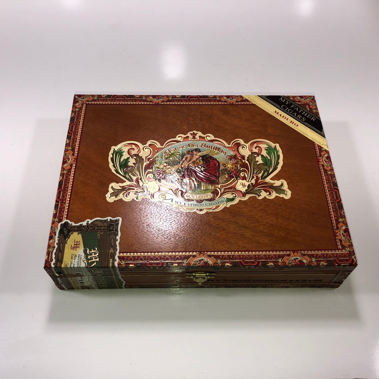 Flor De Las Antillas Maduro Toro Gordo Empty Wooden Cigar Box 9.75x7.5x2