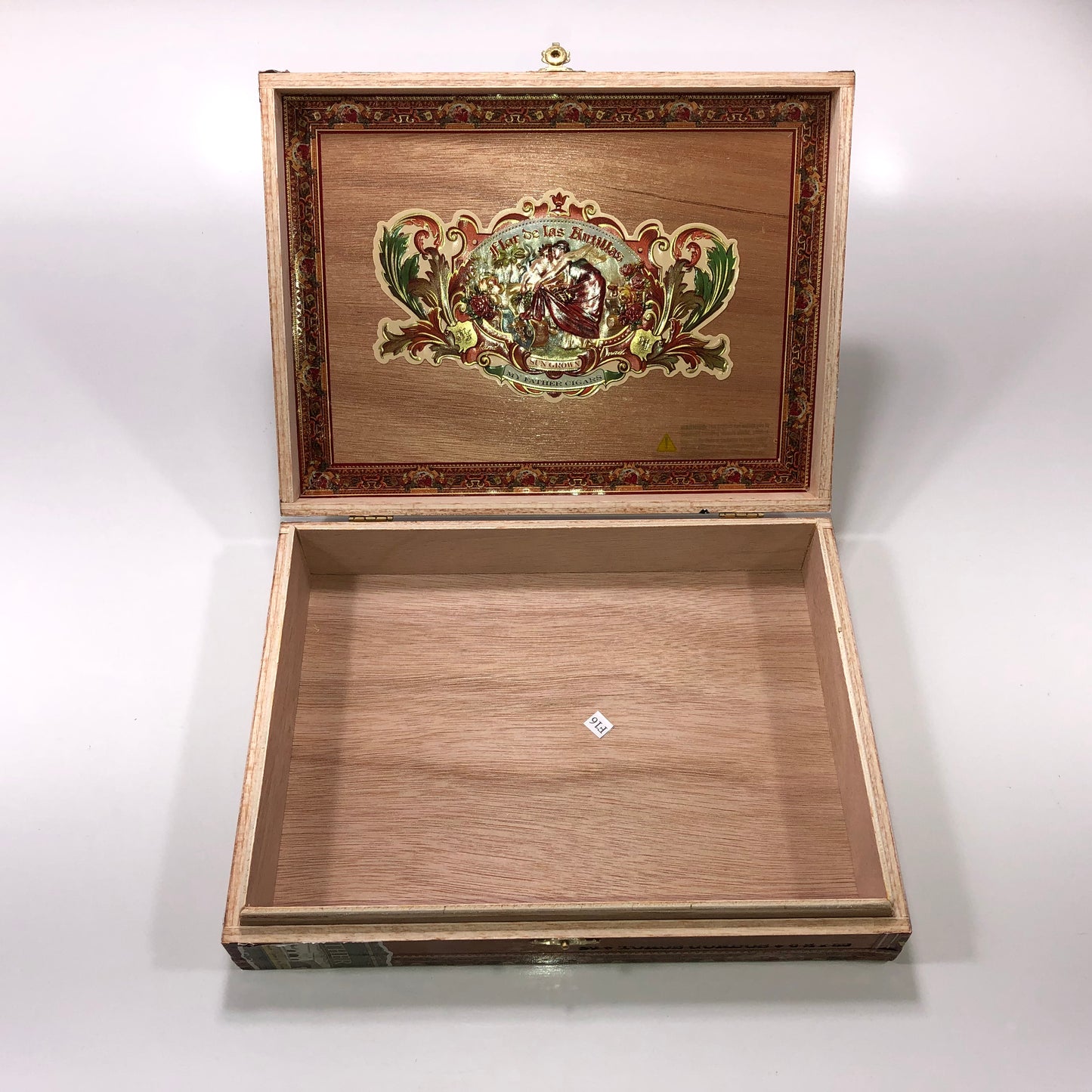 Flor De Las Antillas Maduro Toro Gordo Empty Wooden Cigar Box 9.75x7.5x2