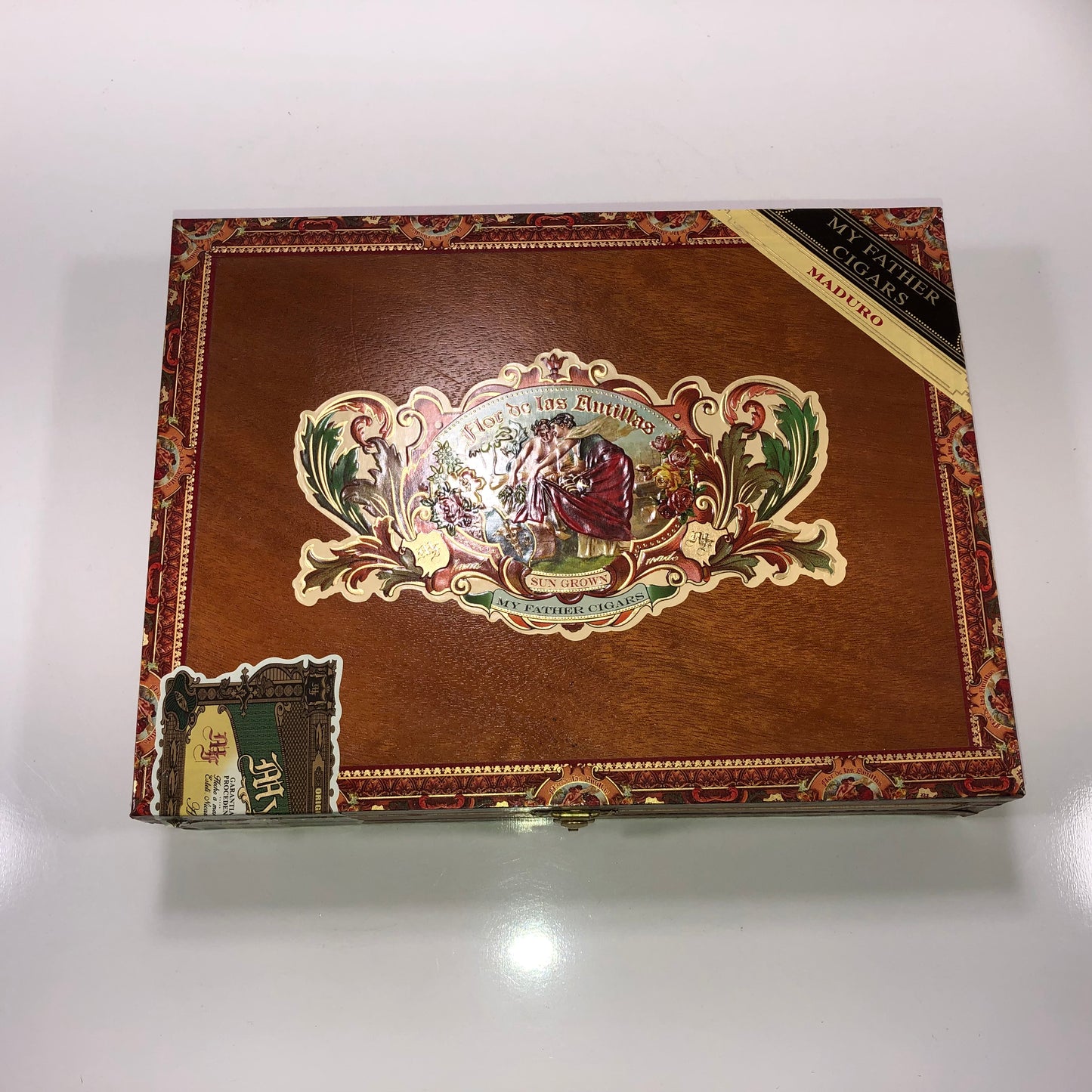 Flor De Las Antillas Maduro Toro Gordo Empty Wooden Cigar Box 9.75x7.5x2