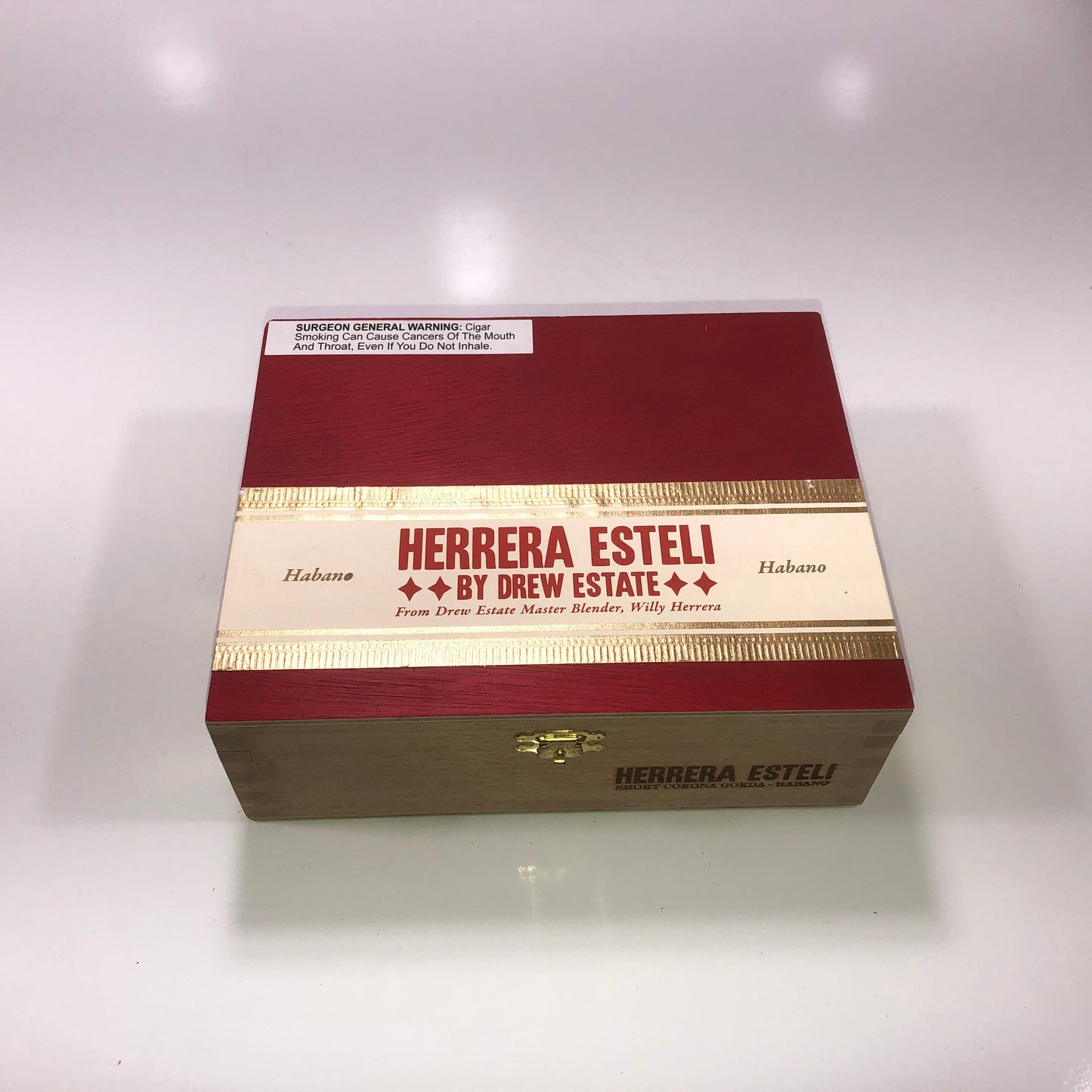 Herrera Esteli Hab Short Corona Empty Wooden Cigar Box 7.5x6x2.5