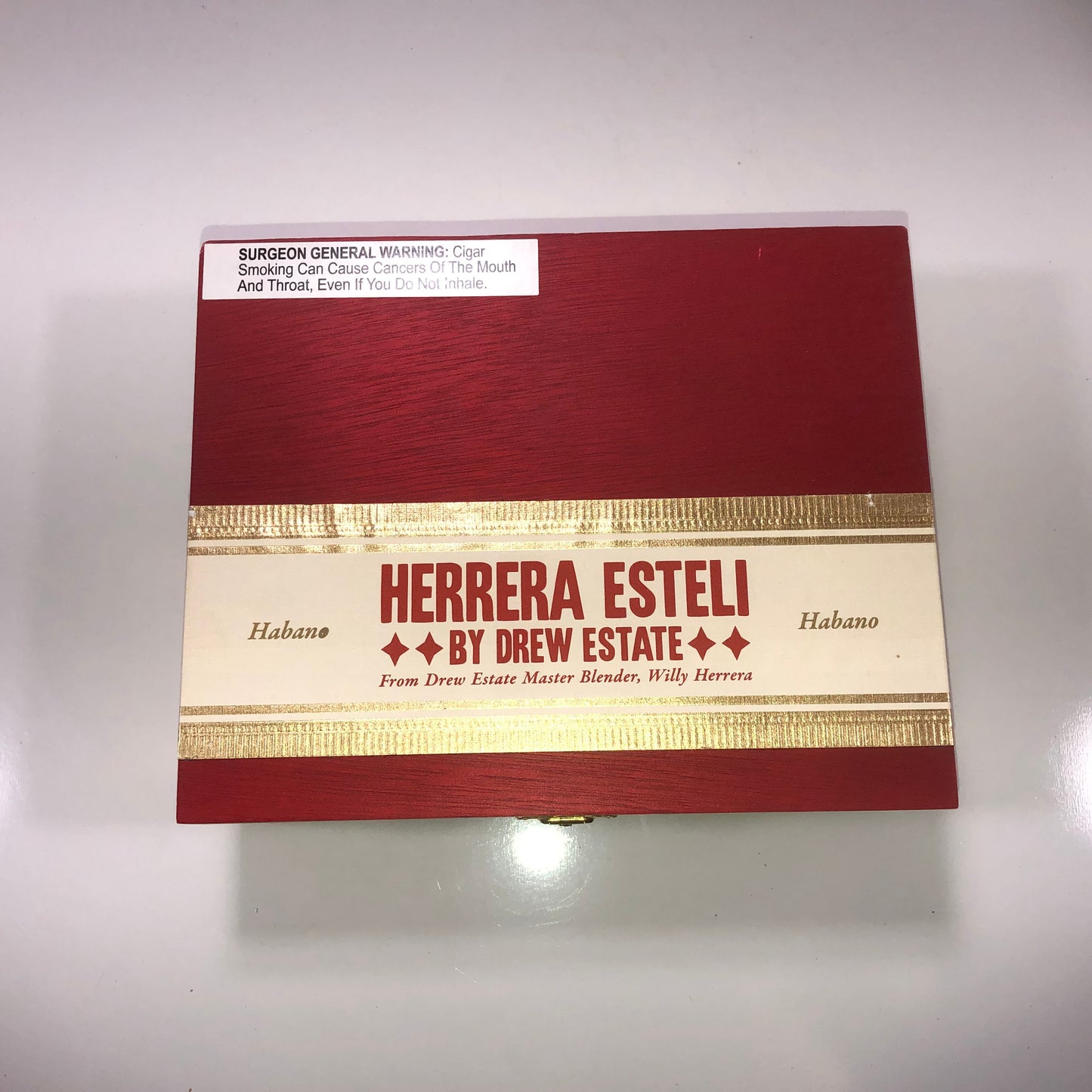 Herrera Esteli Hab Short Corona Empty Wooden Cigar Box 7.5x6x2.5