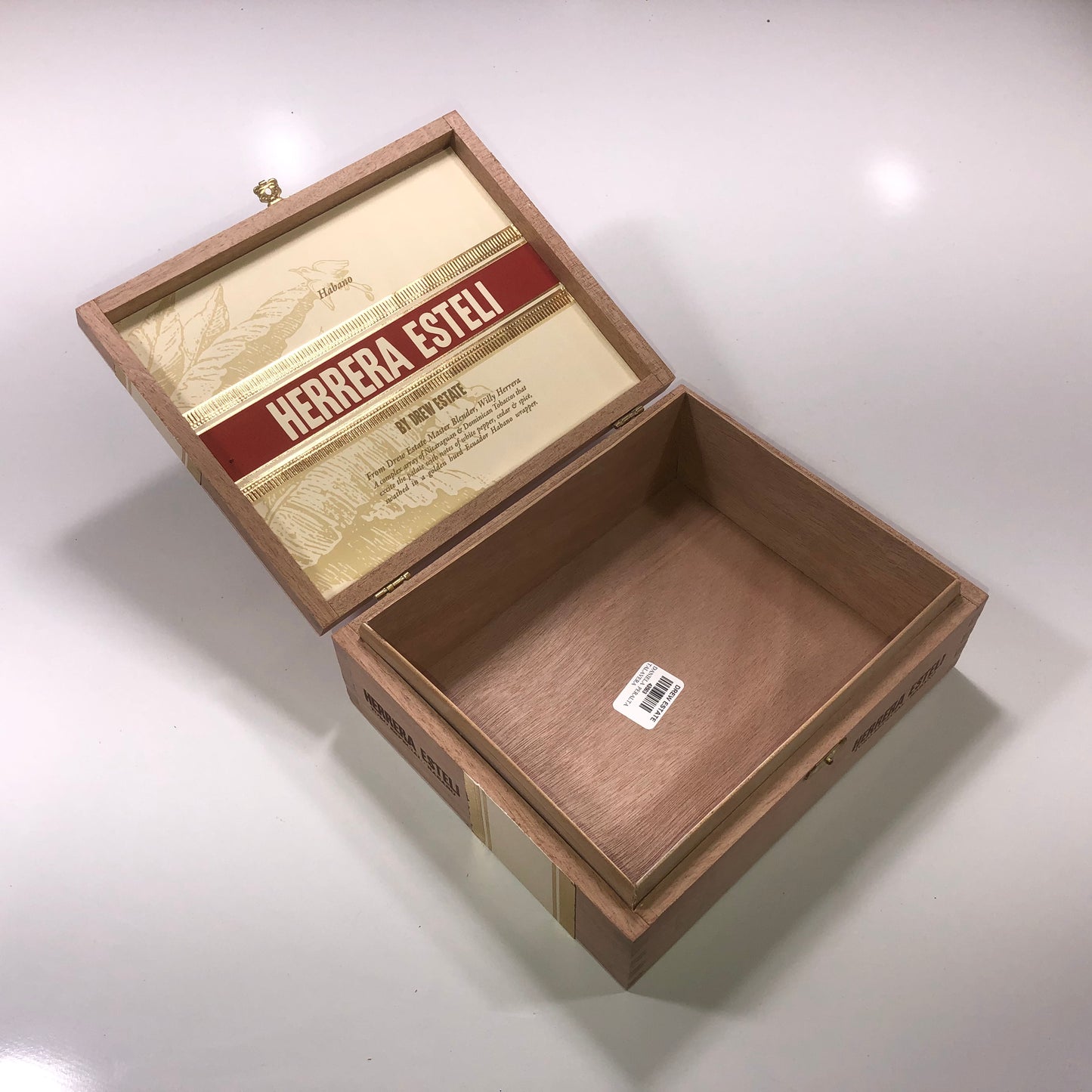 Herrera Esteli Hab Toro Empty Wooden Cigar Box 8.75x7.25x2.75