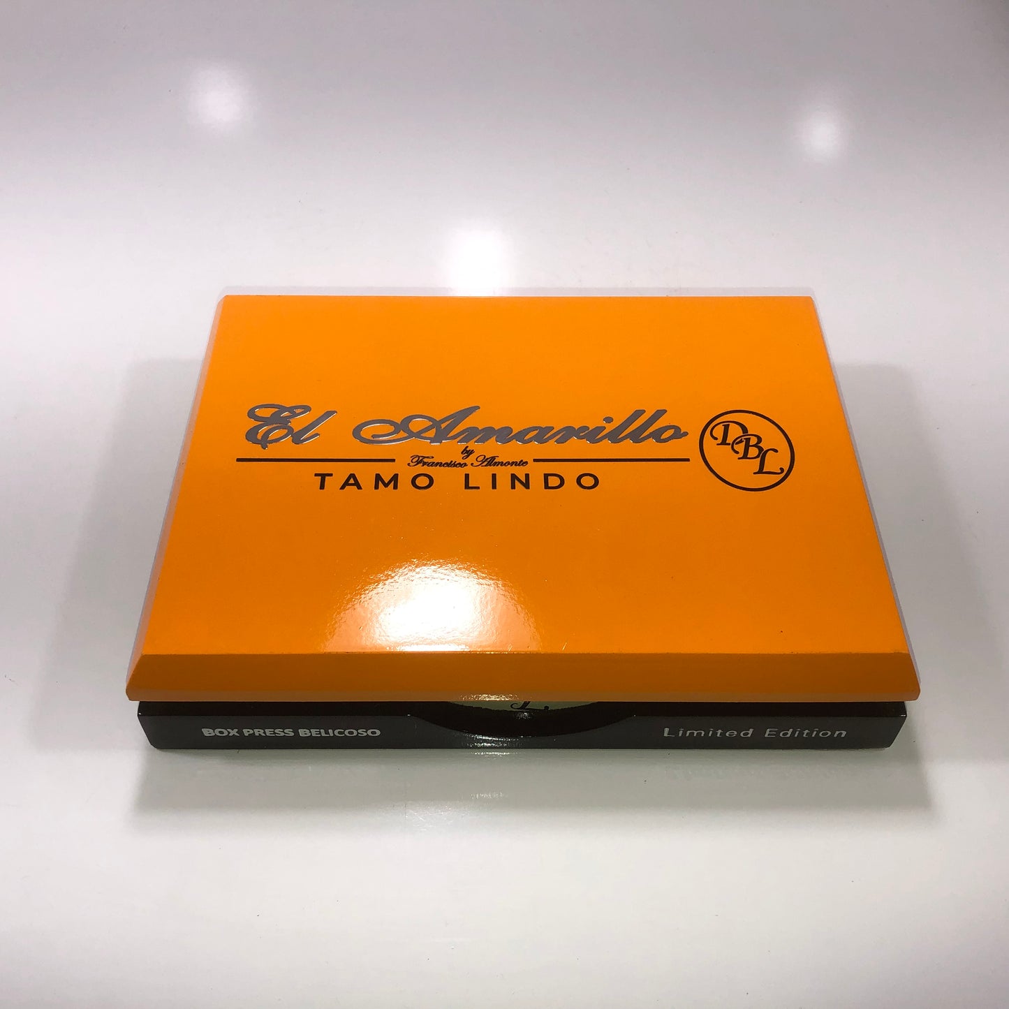 DBL Tamo Lindo El Amarillo Belicoso Empty Wooden Cigar Box 9.5x7x2