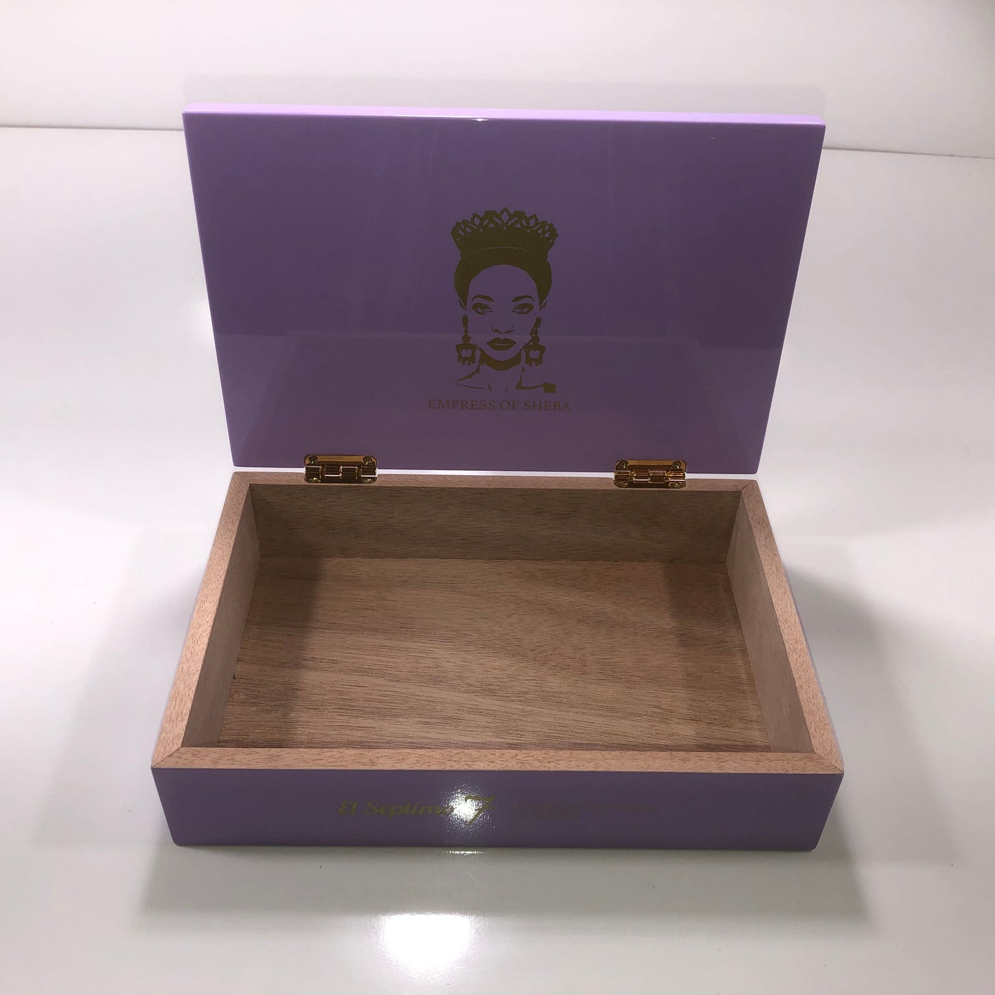 El Septimo Empress of Sheba Gordo Empty Wooden Cigar Box 10.25x7x2.5