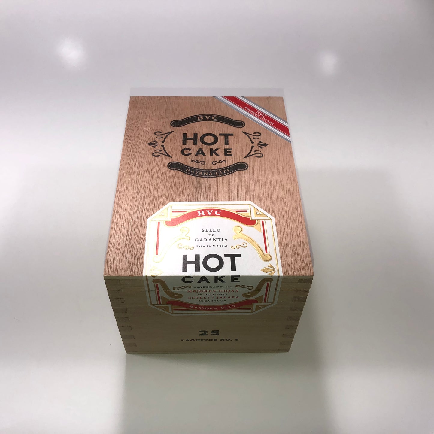 HVC Hot Cake Laguitos No5 Empty Wooden Cigar Box 5.25x7.25x4.75