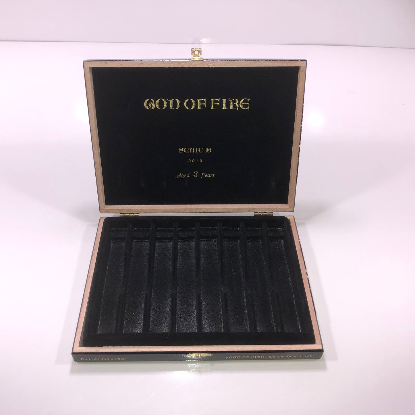 Arturo Fuente God Of Fire Double Robusto Tubo Empty Wooden Cigar Box 10x7.5x1.25