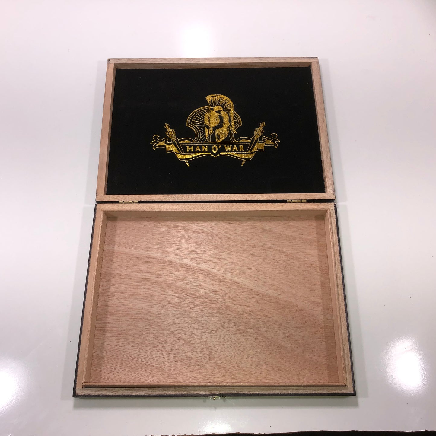 Man O War Robusto Empty Wooden Cigar Box 12.75x9.5x1.5