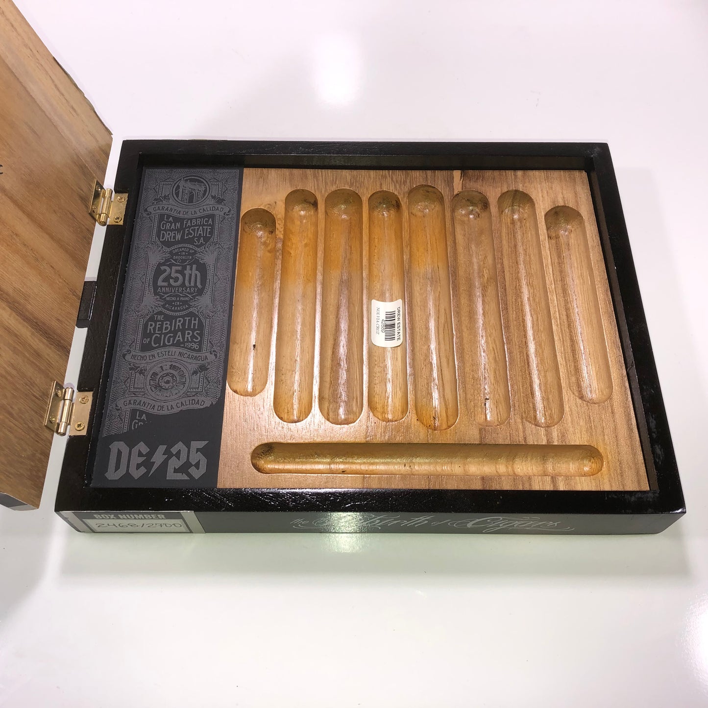 Drew Estate 25th Anniversary Empty Wooden Cigar Box 12x9.5x2