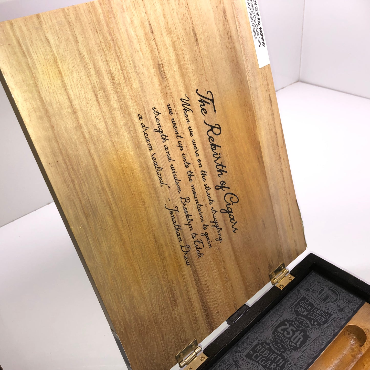 Drew Estate 25th Anniversary Empty Wooden Cigar Box 12x9.5x2