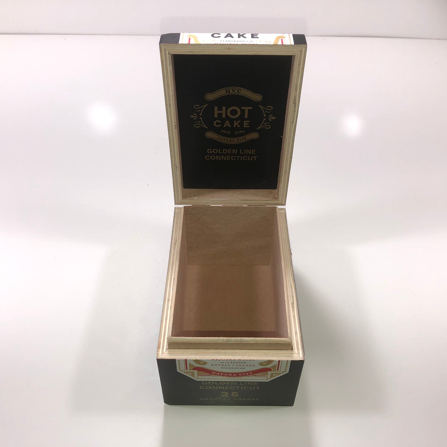 HVC Hot Cake Corona Gorda Empty Wooden Cigar Box 4.5x6.75x3.75