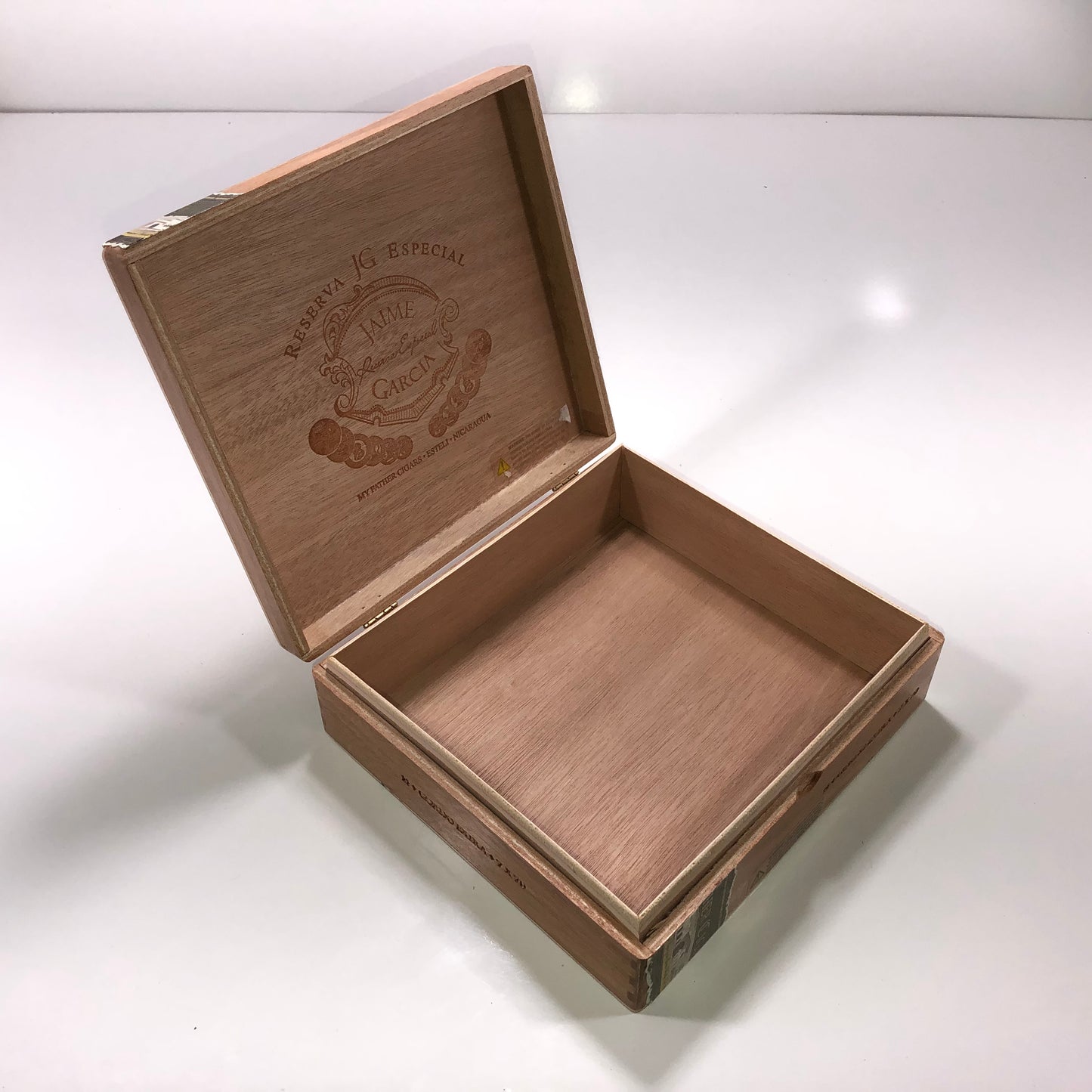 Jaime Garcia Gordo Extra Empty Wooden Cigar Box 8.5x8x2.5
