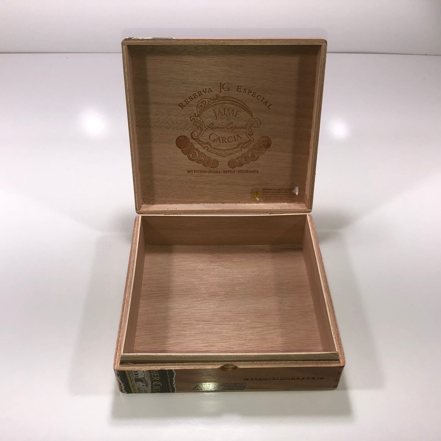 Jaime Garcia Gordo Extra Empty Wooden Cigar Box 8.5x8x2.5