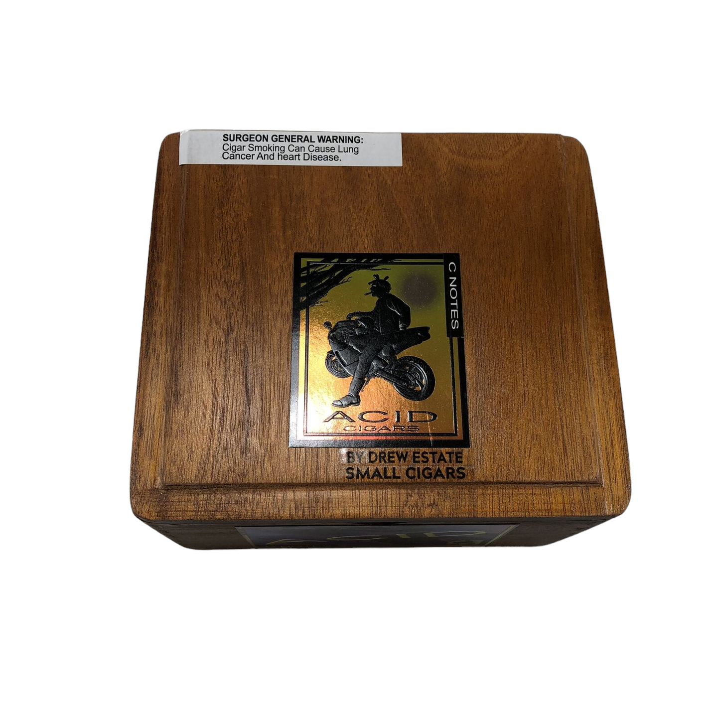 Acid C Notes Empty Wooden Cigar Box 6.75x6.25x3.5