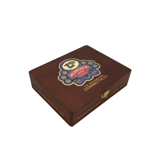 Aganorsa Leaf Validacion Conn Gran Robusto Empty Wooden Cigar Box 7.5x6.25x2