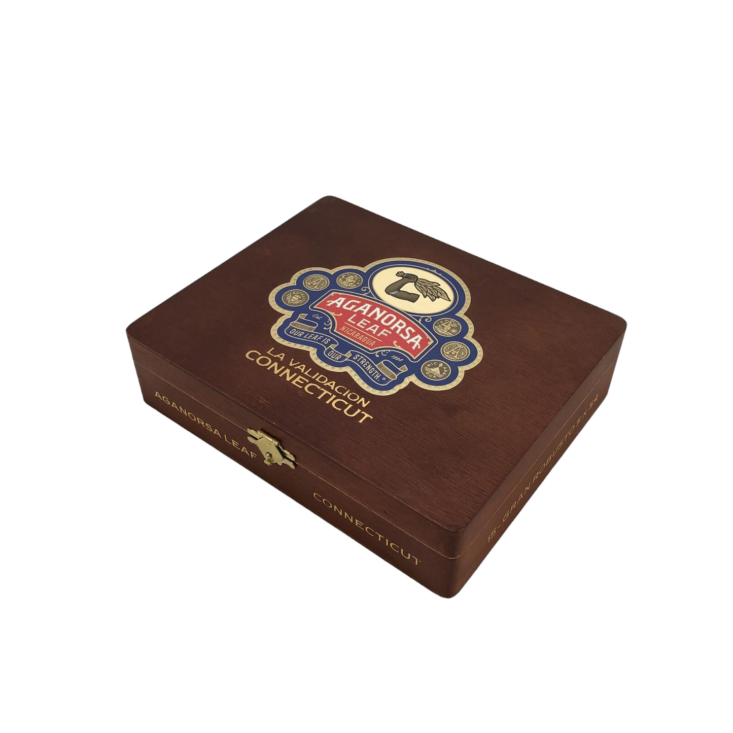 Aganorsa Leaf Validacion Conn Gran Robusto Empty Wooden Cigar Box 7.5x6.25x2