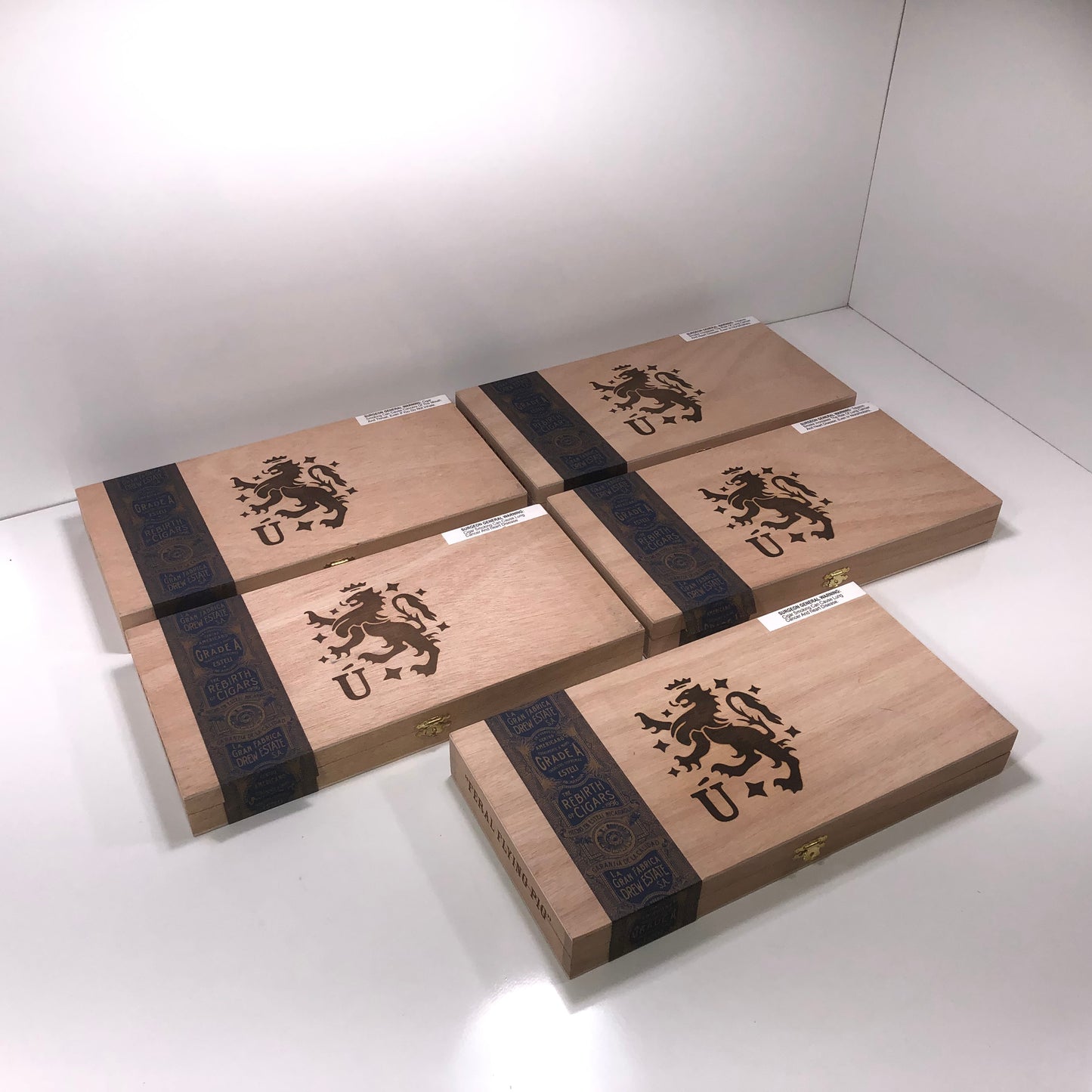 Lot of 5 Liga Privada Feral Flying Pig Empty Wooden Cigar Boxes 13x6.5x1.5 #100