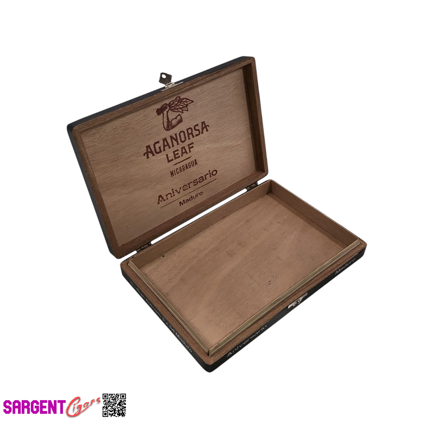 Aganorsa Leaf Aniversario Maduro Gran Robusto Empty Wooden Cigar Box 9x6x1.25