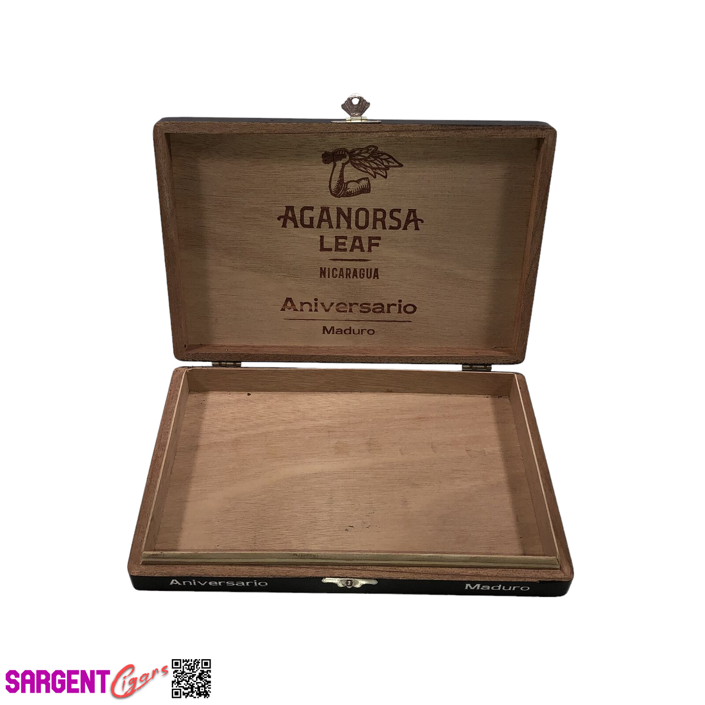 Aganorsa Leaf Aniversario Maduro Gran Robusto Empty Wooden Cigar Box 9x6x1.25