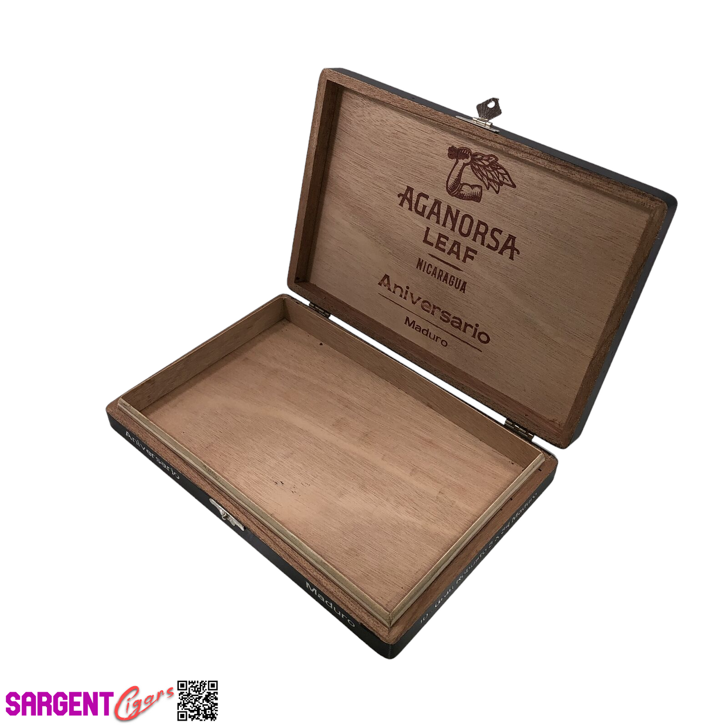 Aganorsa Leaf Aniversario Maduro Gran Robusto Empty Wooden Cigar Box 9x6x1.25