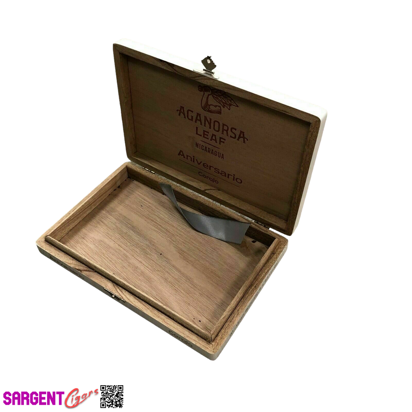 Aganorsa Leaf Aniversario Robusto Empty Wooden Cigar Box 9.25x6x1